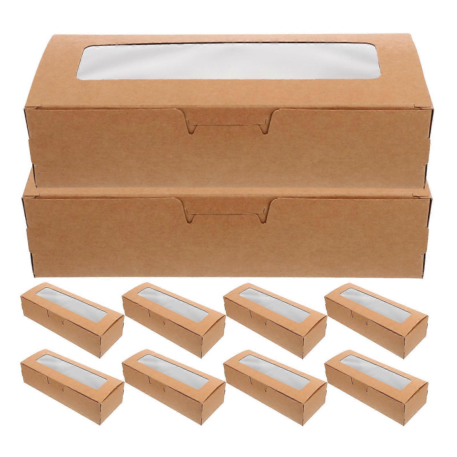 Small Cookie Boxes Macaron Packaging Boxes PVC Material Rectangular Style Party Birthday Corporate Clients 10Set