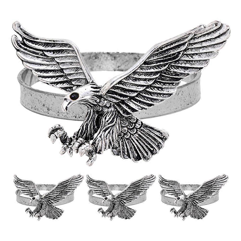 Vintage Napkin Rings Eagle Shape Iron Alloy Table Accessories For Formal Restaurant Settings 4Pcs