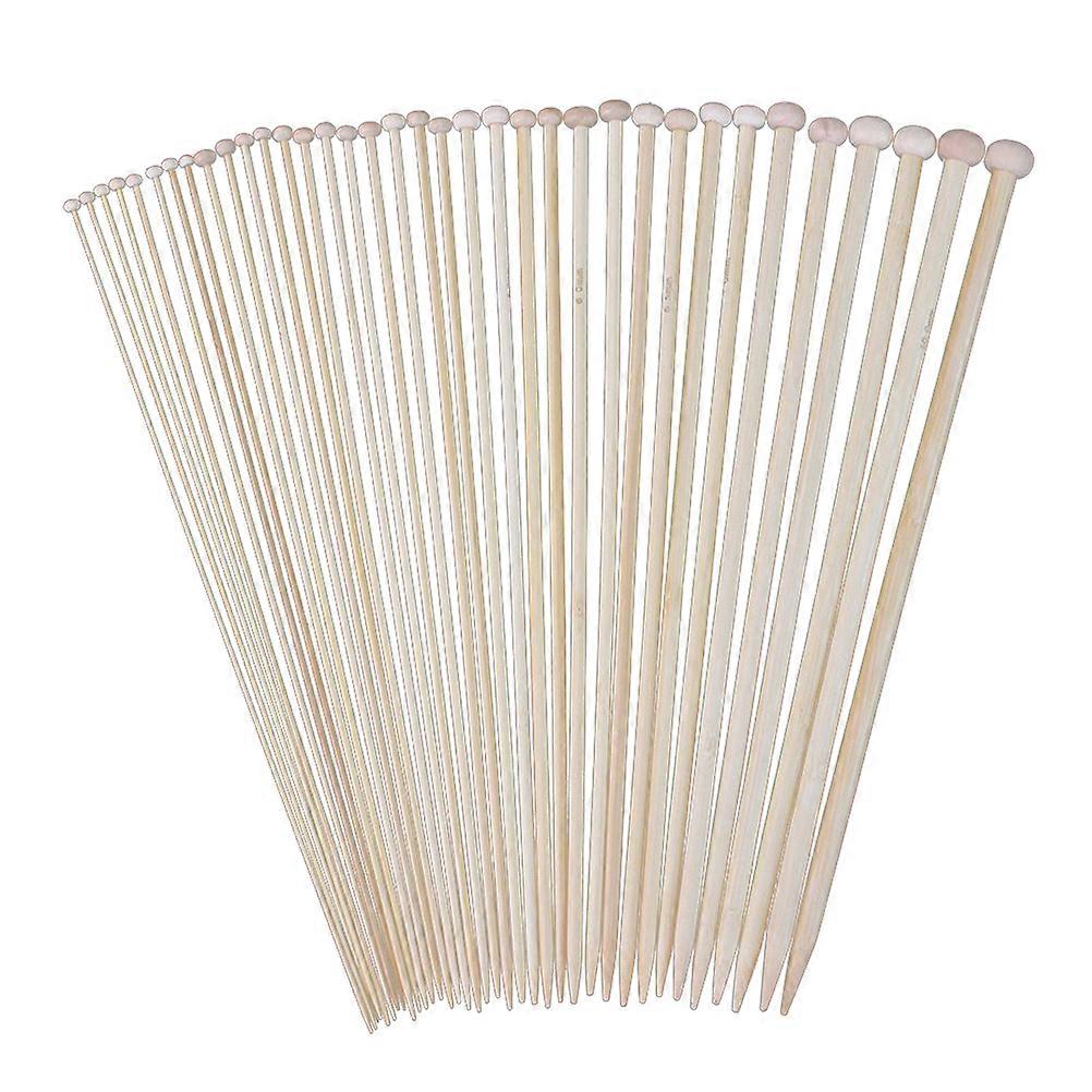Single Pointed Straight Needle Handmade Weaving Practical Knitting Tool 12cm Bamboo 36Pcs