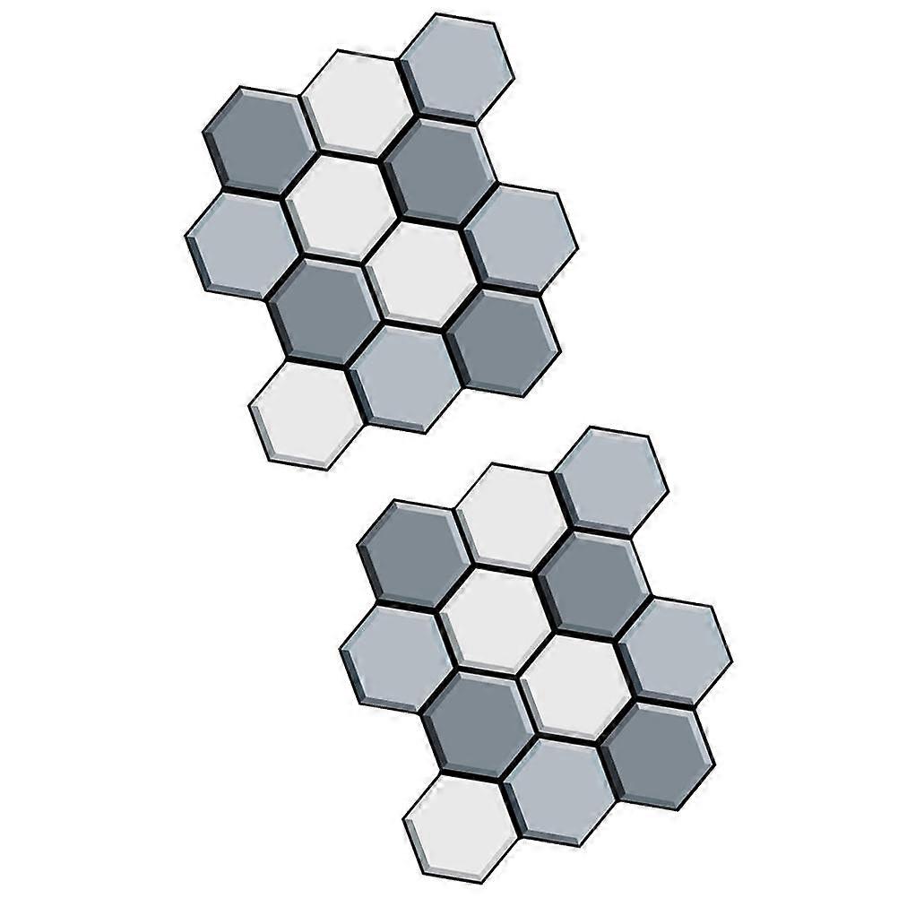 Decorative Wall Stickers 3D Hexagonal Lattice Wall Paste Self-Adhesive Honeycomb Sky-Blue For Art Room 2Pcs