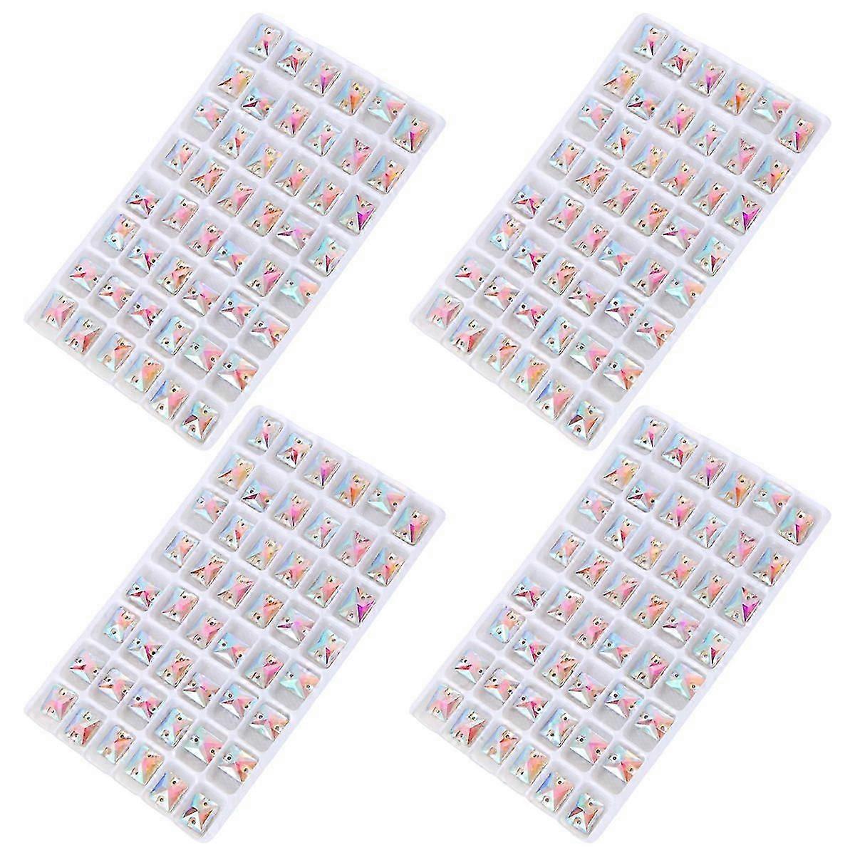 Perles carrées en verre transparent à coudre pour vêtements, 8 x 10 mm