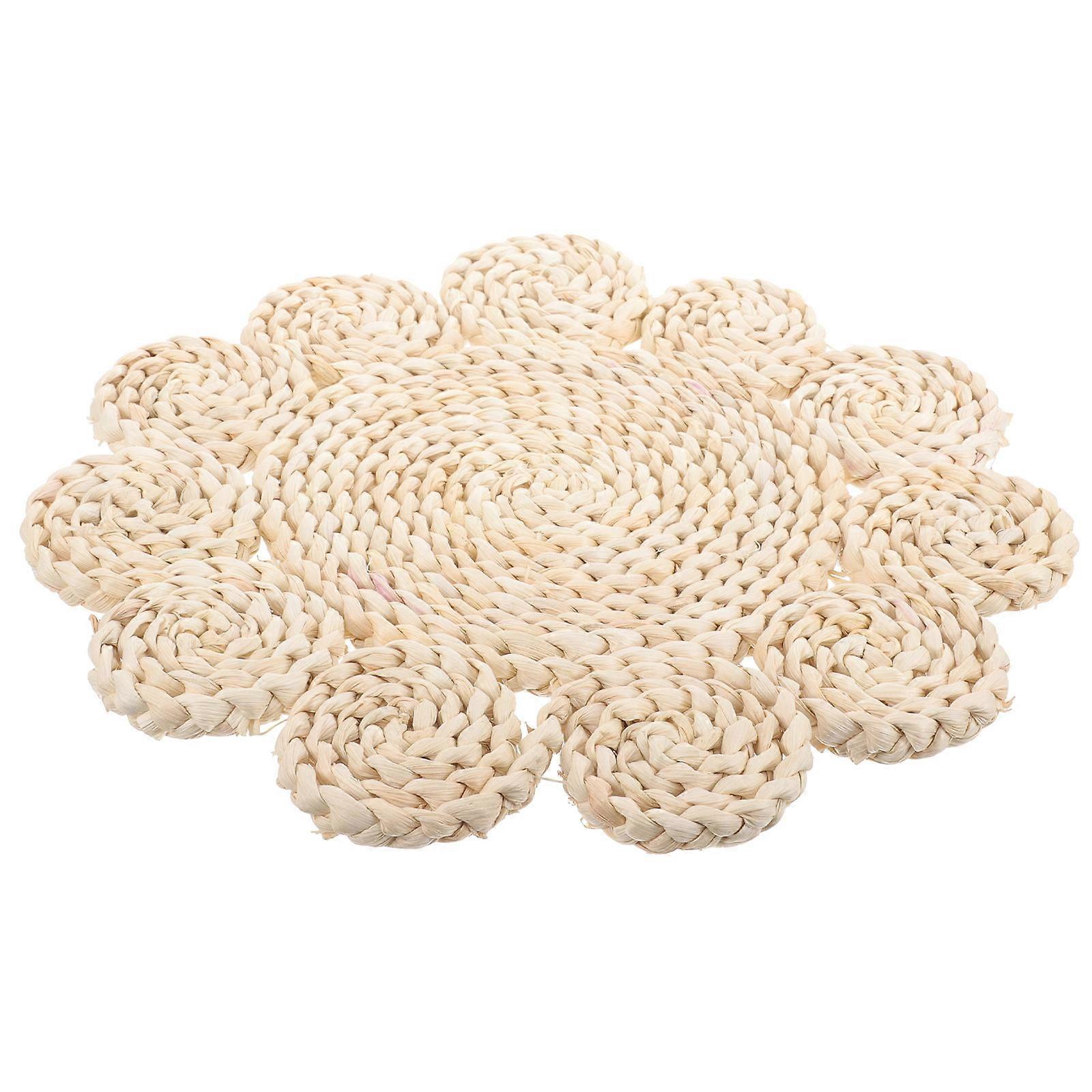 Non-slip Woven Placemat for Outdoor Special Occasions Khaki Color Synthetic Material 1Set