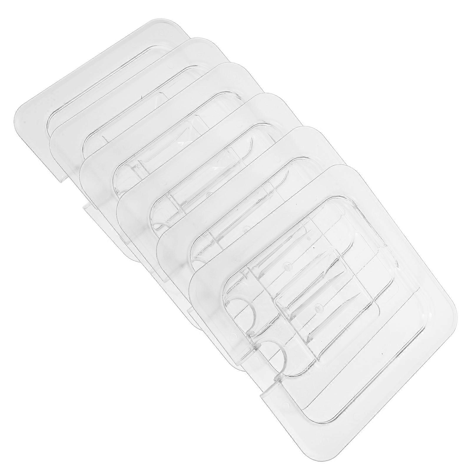 6pcs Clear Food Pan Lids with Handle Reusable Covers for Easy Serving & Storage in Restaurants & Bakeries
