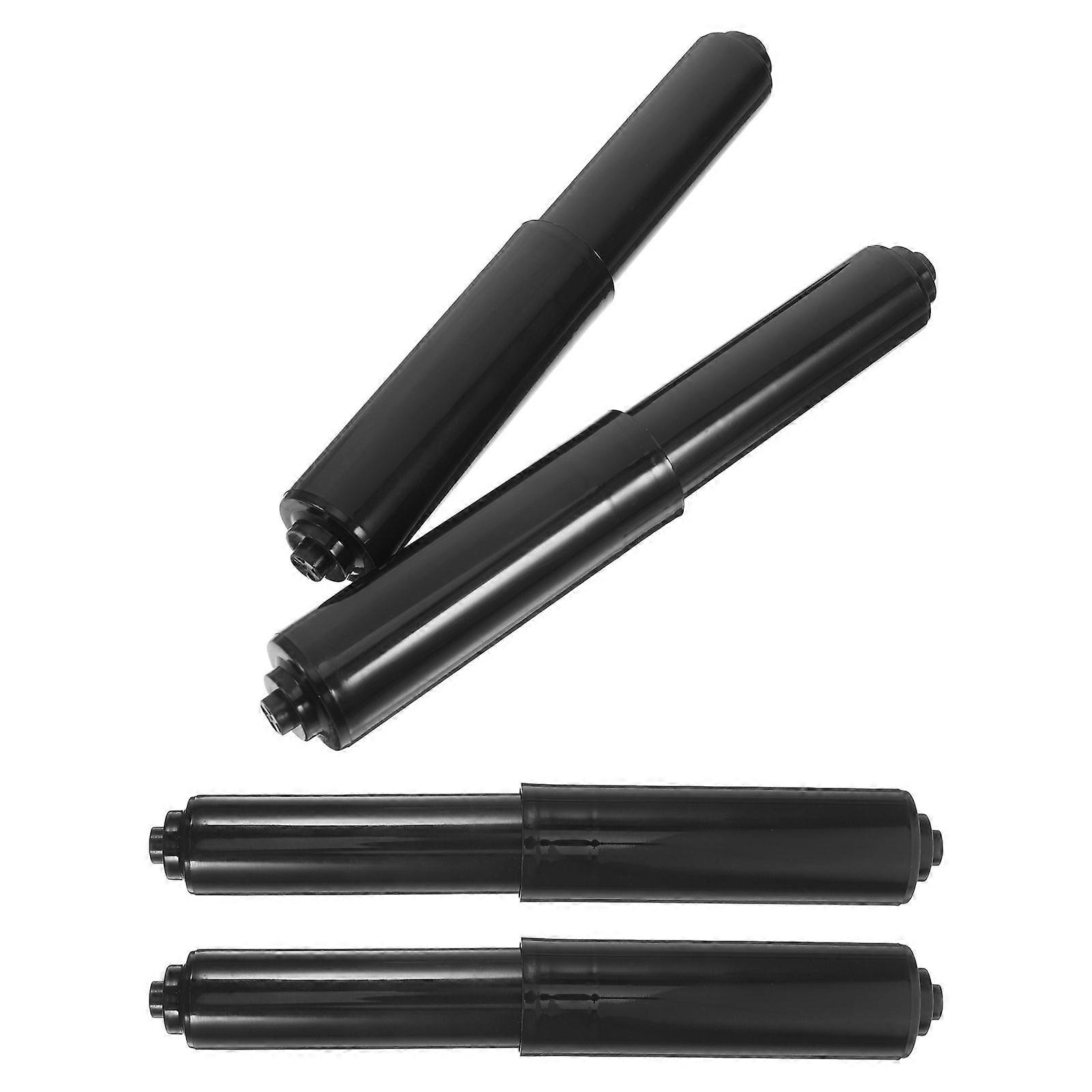 Versatile Use Toilet Paper Roll Holder Modern Design Black ABS Material 4Pack
