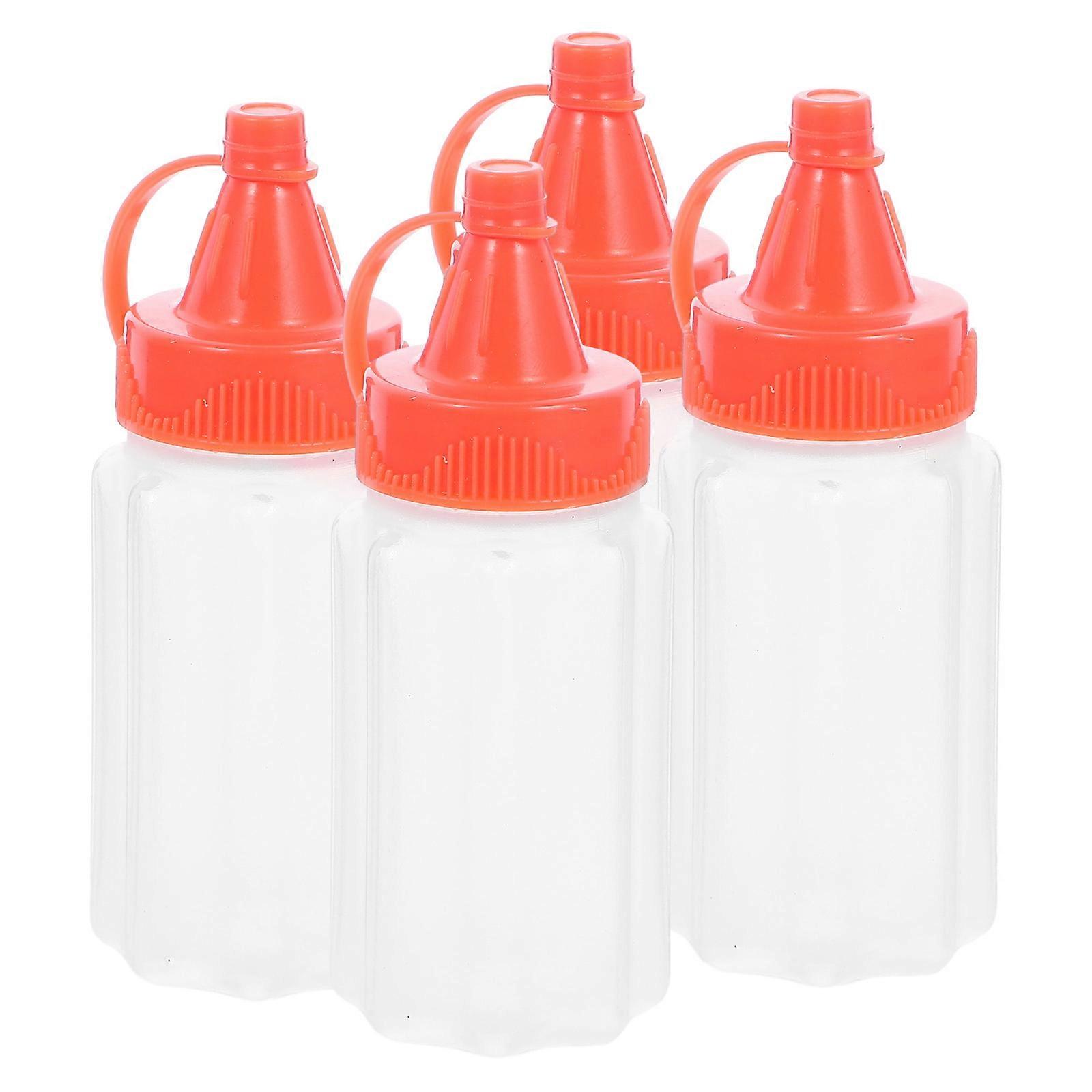 Mini Seasoning Bottles Squeeze Bottle Condiment Storage Home Use Red 4Pcs