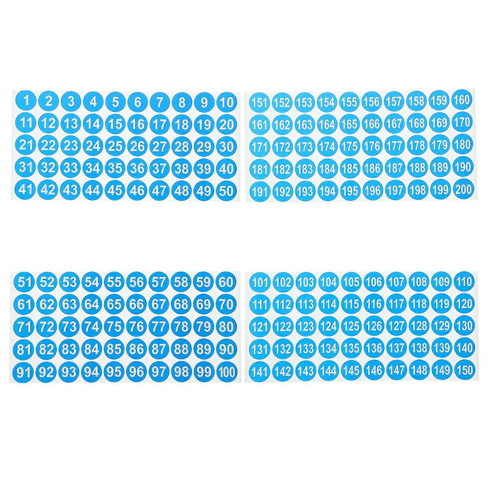 8 Sheets of Number Stickers Number Label Stickers Number Stickers Number Labels