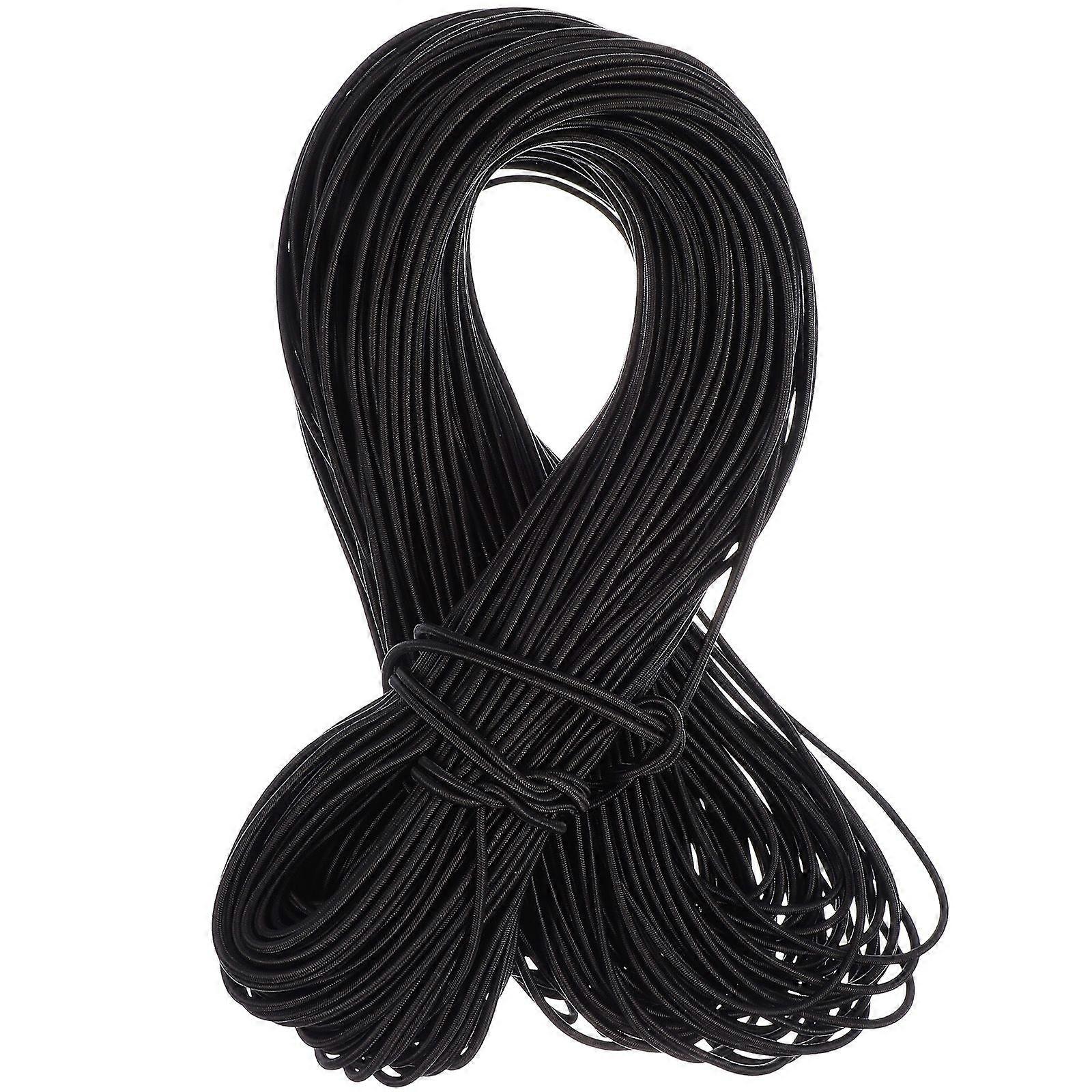 Black 100M Round Ribbon String Elastic Band Stretch Cord DIY Accessories for Mask Making -2.5mm