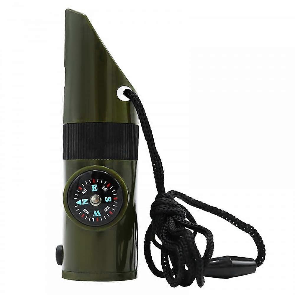 Emergency Survival Whistle, 7in1 with LED Light, Compass, Reflector, Lanyard