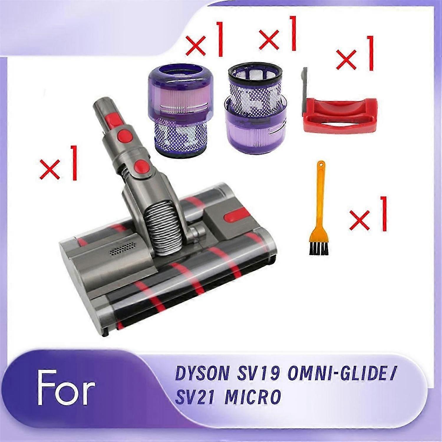 Double Roller Brush+SV19 SV21 Filter Kit for Dyson SV19 OMNI-GLIDE/SV21 MICRO Replace Vacuum Head So