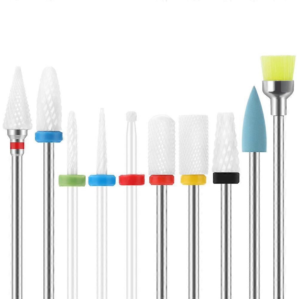 Nagelbohrer, 10 Stück#F Set Professionelles Salonwerkzeug