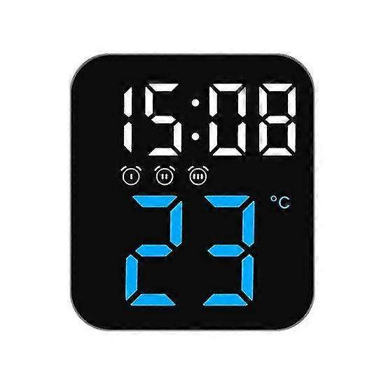 1 Set Alarm Clock Voice Control Digital Clock with Temperature Display Adjustable Brightness LED Clock for Home