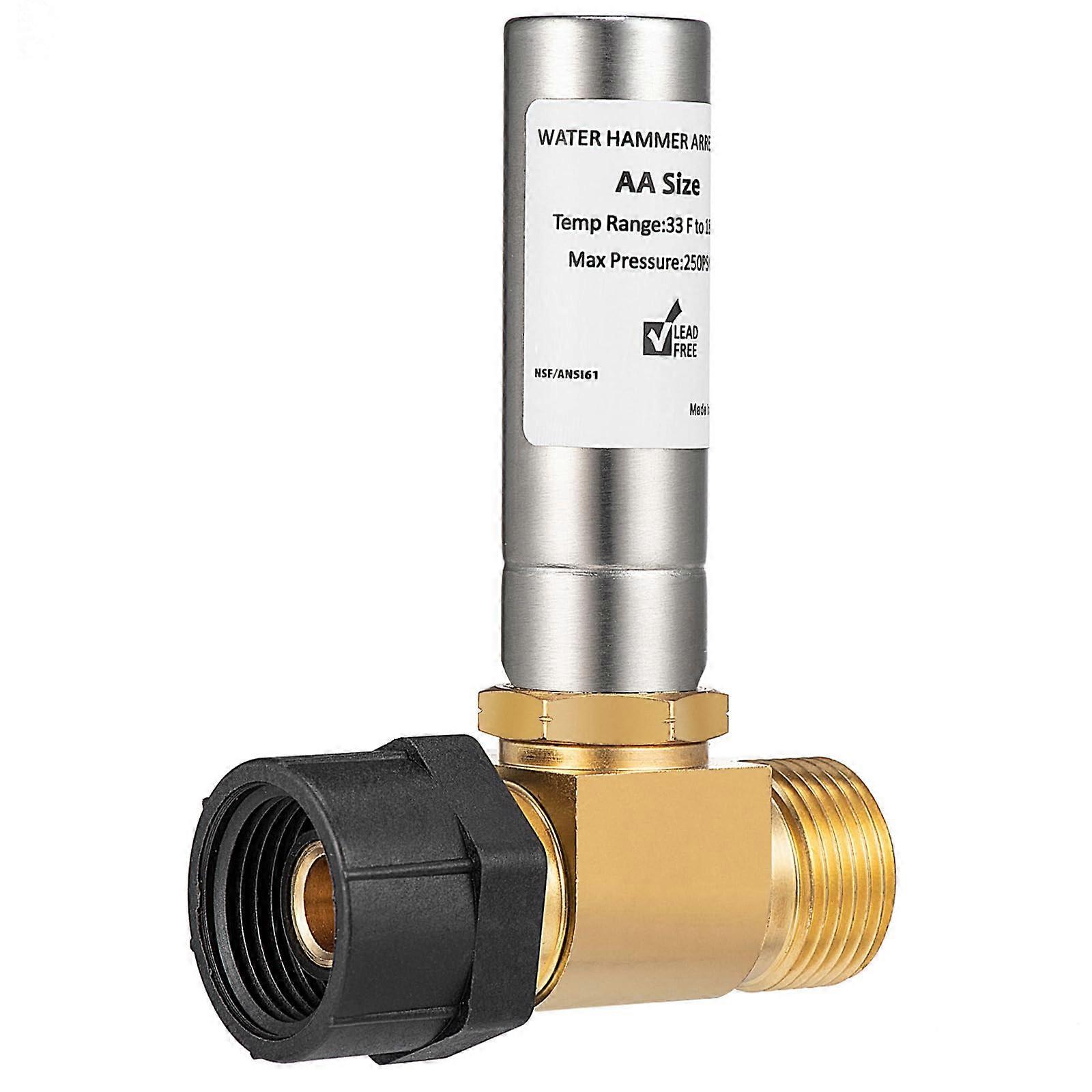 Water hammer arrestors, metal noise reducers, 7/8inch thread, hammer arrestors for toilets, reduce noise and protect pipes.