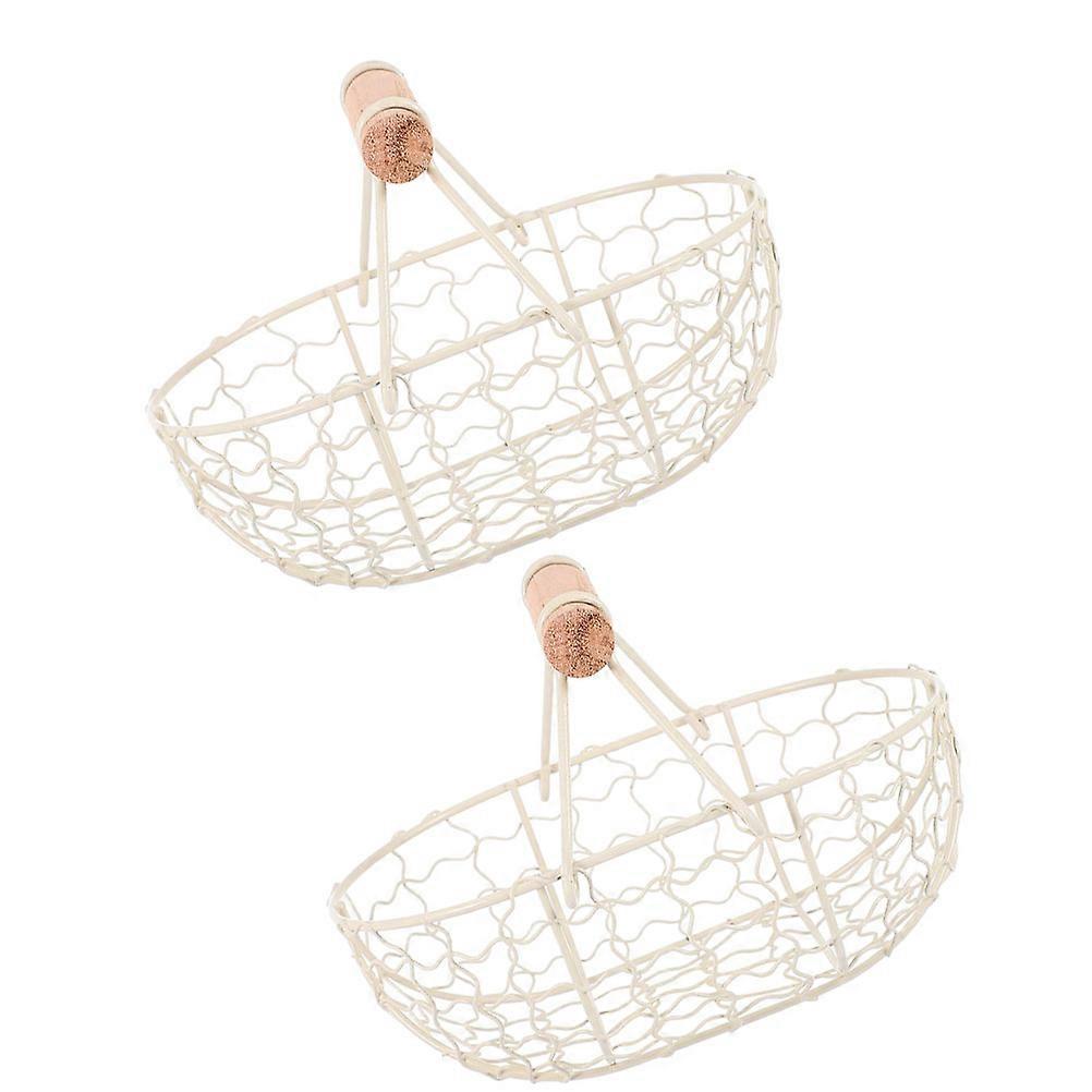 Hanging Fruit Baskets For Kitchens Multi-Function Storage Office Organization Wood Material 2Pcs