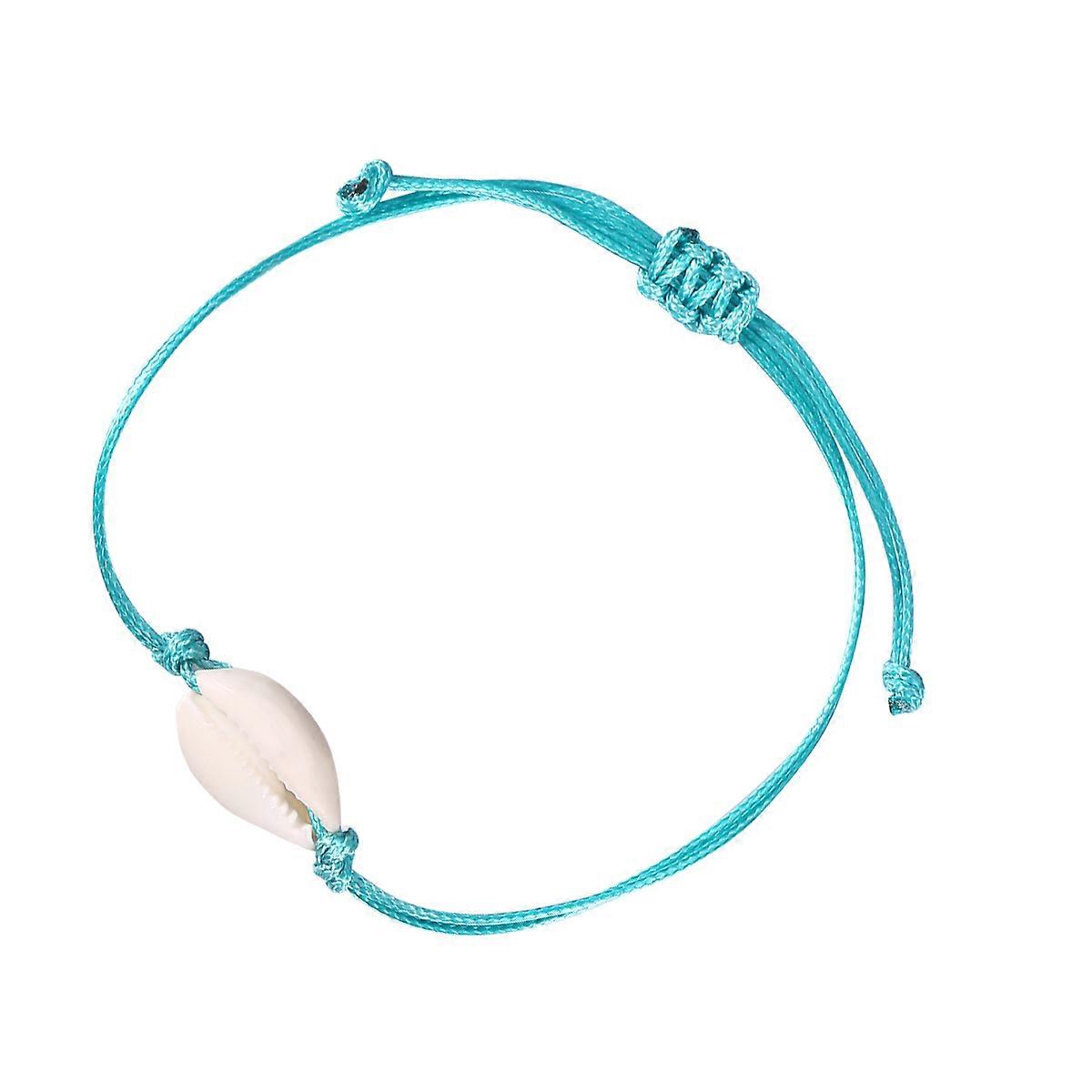 Simple Design Hand-Knitted Shell Bracelet Green Color 10.00X8.00X0.50CM Adjustable Size Comfortable Skin Touching 1Pc For Woman Lady Lover Female