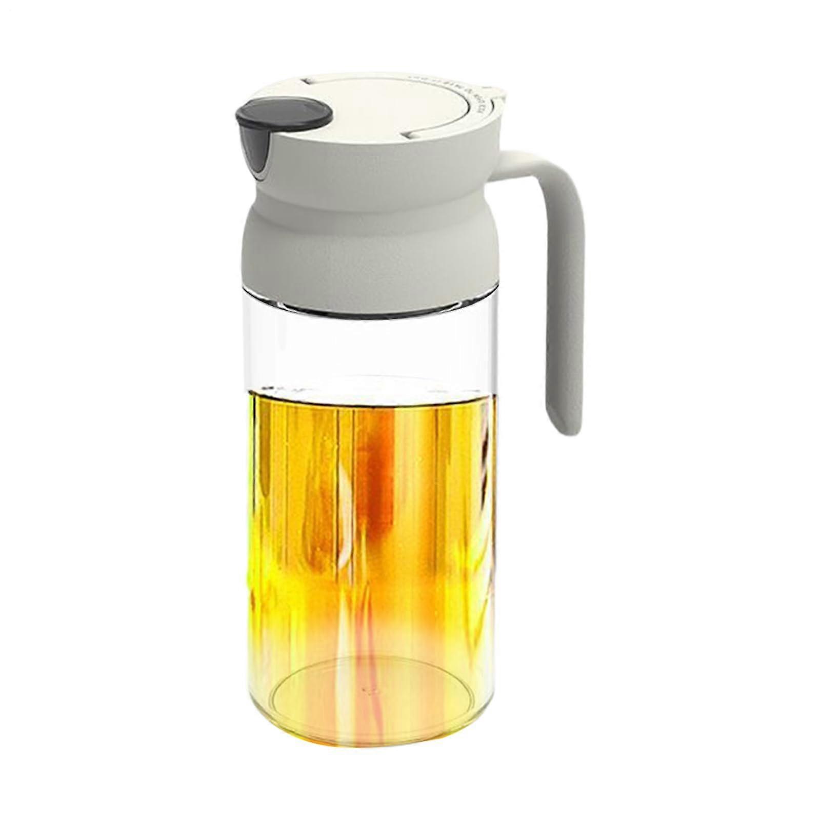Generic oil dispenser with automatic cap, glass jug, wine container, for home and restaurant, precise, easy cleaning, serving, 4.6 x 3.1 x 7.9 inches