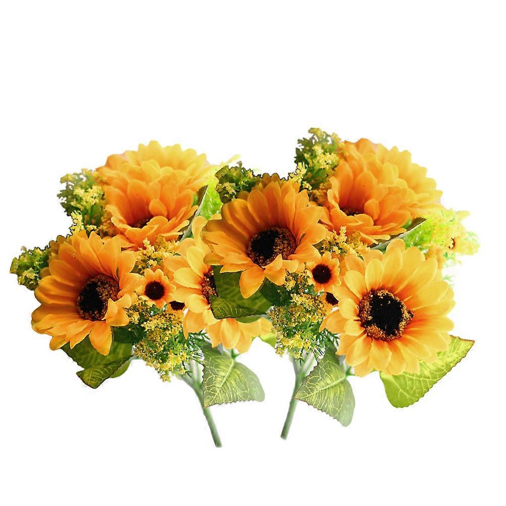 Office Decor Simulation Sunflower Realistic .6X5.5X5.5in Multi 5Pcs