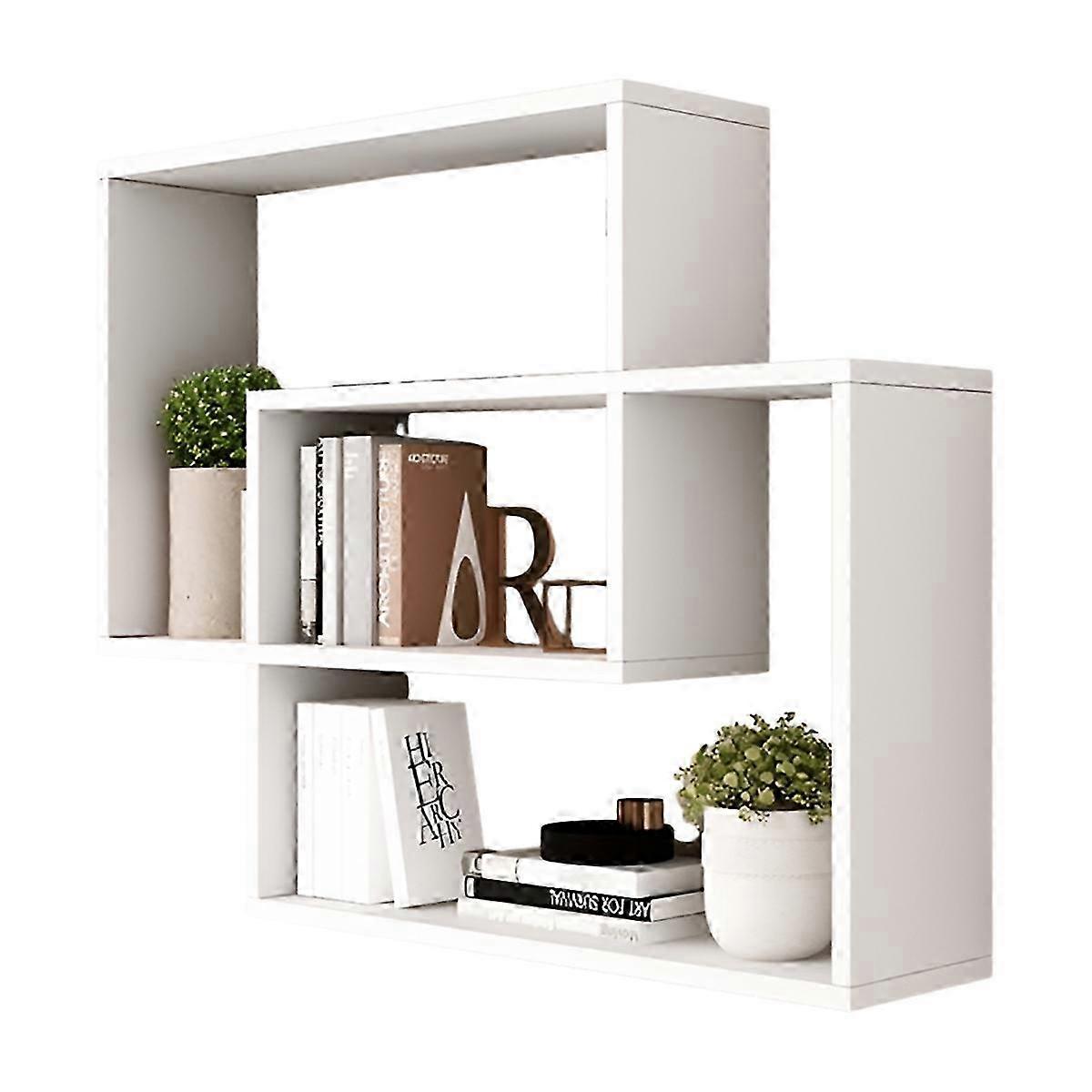 Wall-Mounted Bookshelf Decorative Storage Shelf for Bedroom