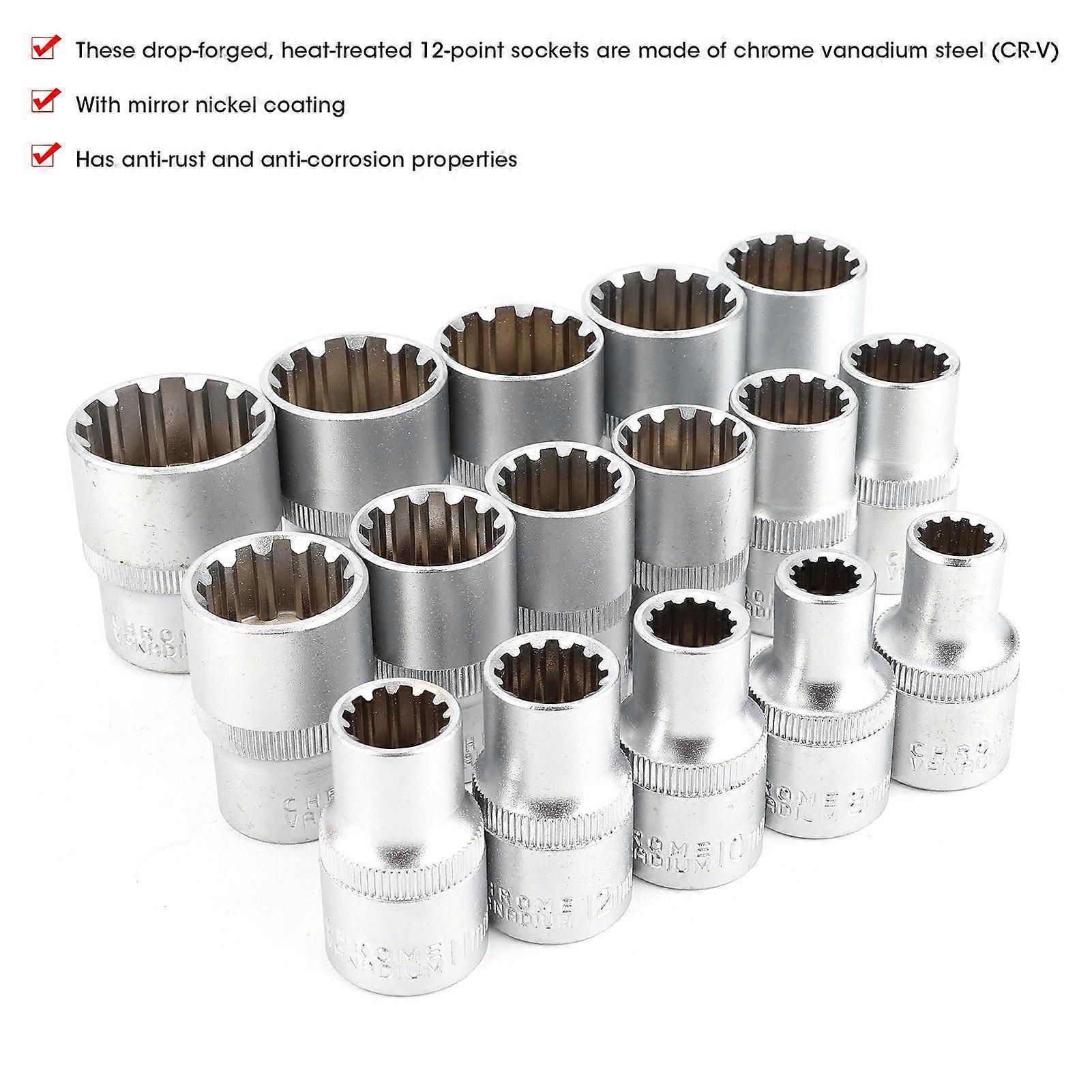 8pcs Pneumatic Sleeve Adapter Head Socket Reducer Vehicle Repairing Tool with Toolbox