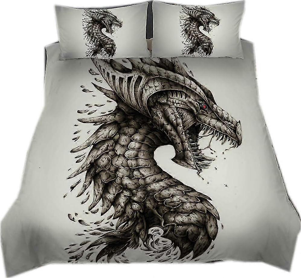 Bedding Set 3D Cute Dragon, Suitable for Kids Soft Polyester - Microfiber Pattern Quilt Cover with Pillowcase