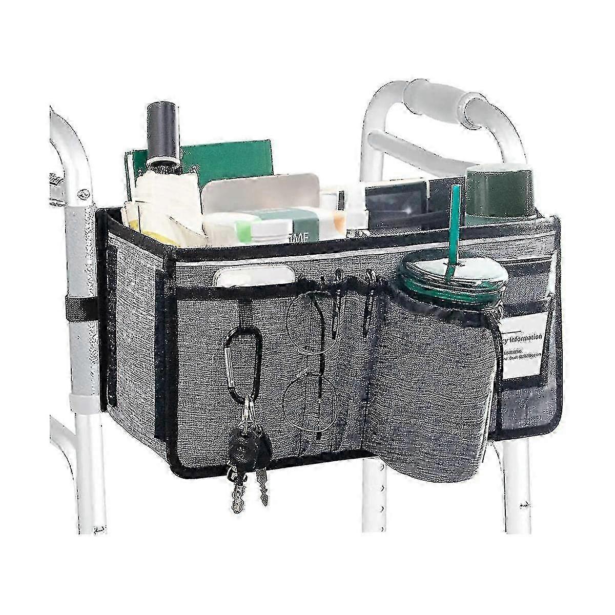 Basket for Folding Walker Accessories Bag with Cup Holder