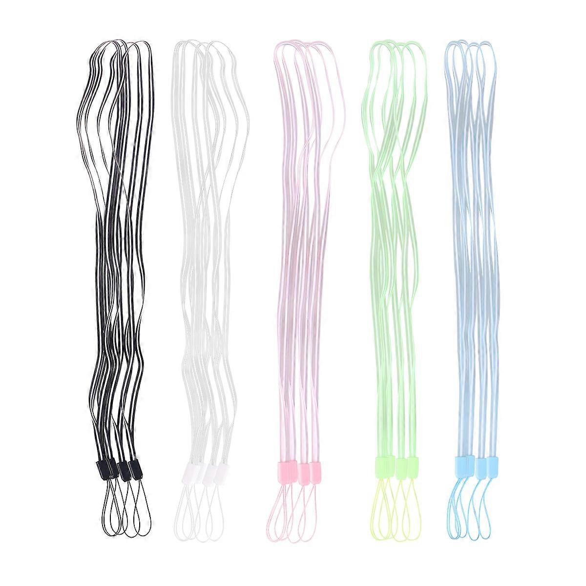 ID Card Rope Neck Straps For School Black Easy To Attach And Detach 5Pcs