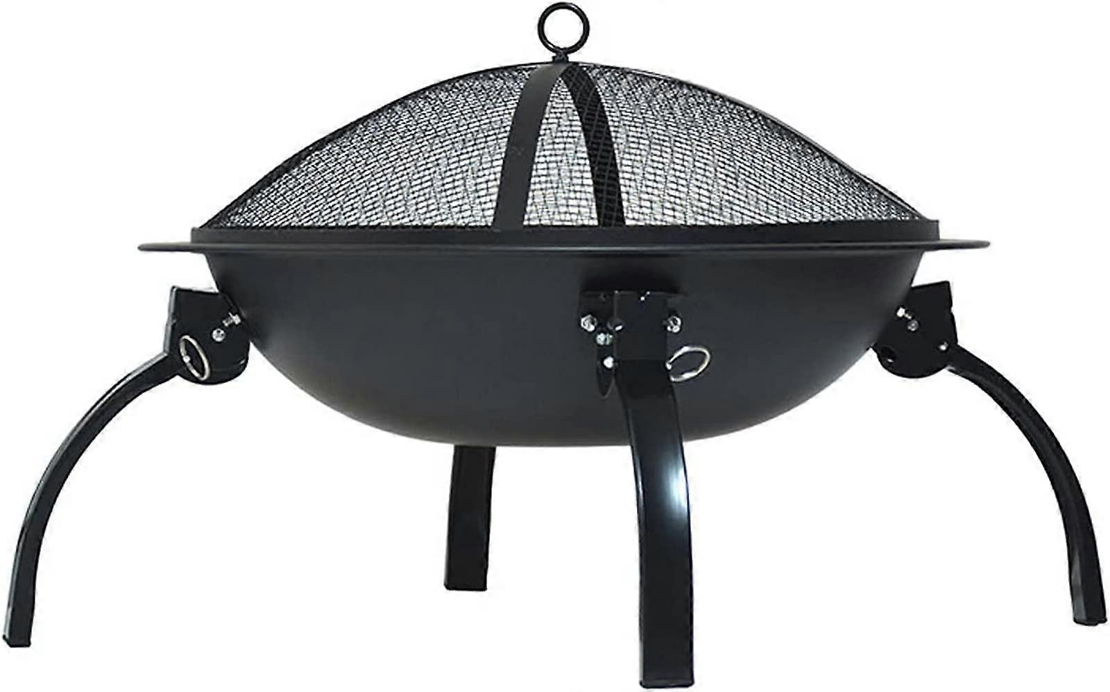 Portable Fire Pits, Wood Fired BBQ Grill Outdoor Small Fire Pit Bowl with Mesh Spark Guard Wood Fire Pit Ref: 2541