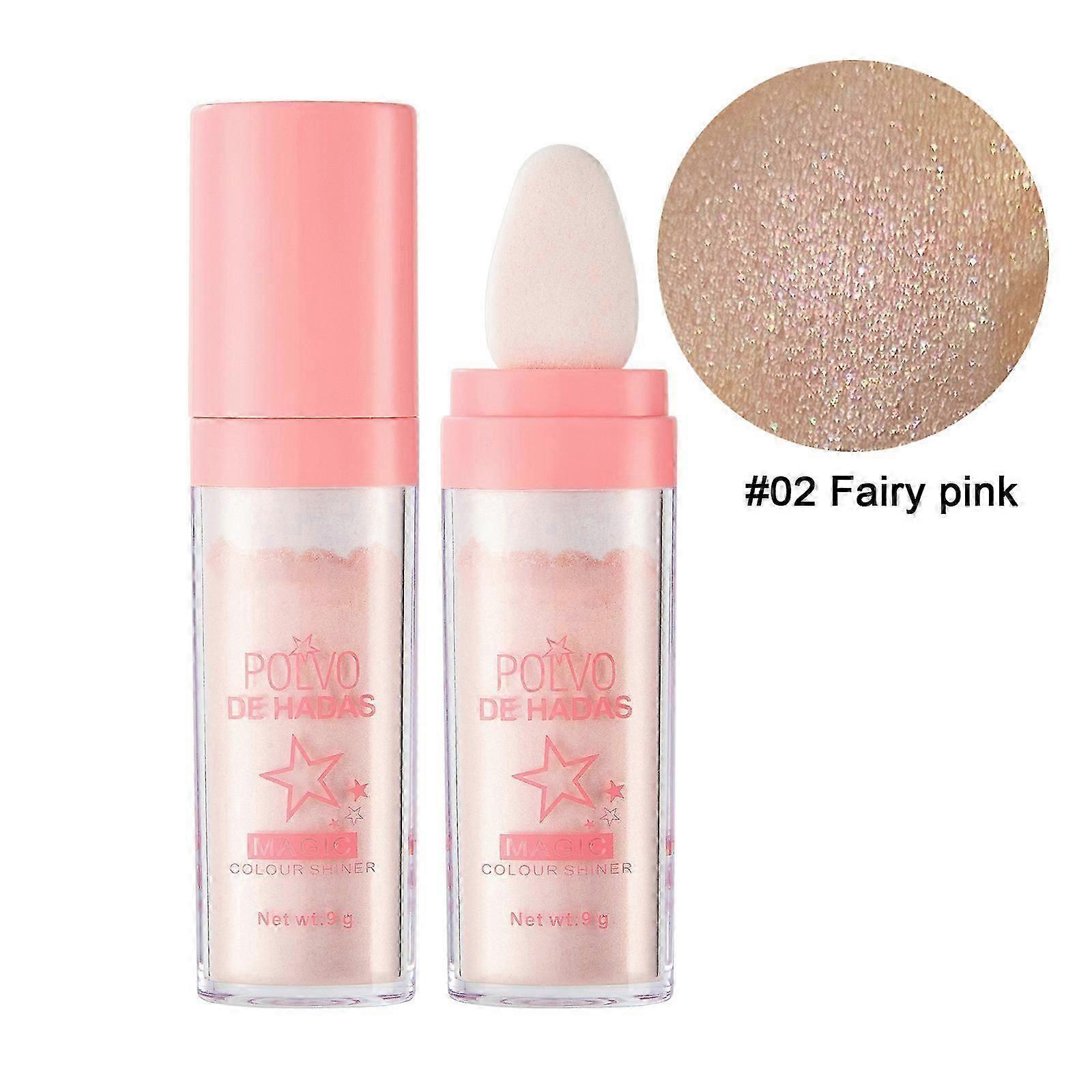 3 צבעים Polvo de Hadas Brighten Fairy Highlight Patting Powder, Polvo de Hadas HANDAIYAN Body מבהיר את הפא הסומק התלת-ממדי הטבעי לפנים