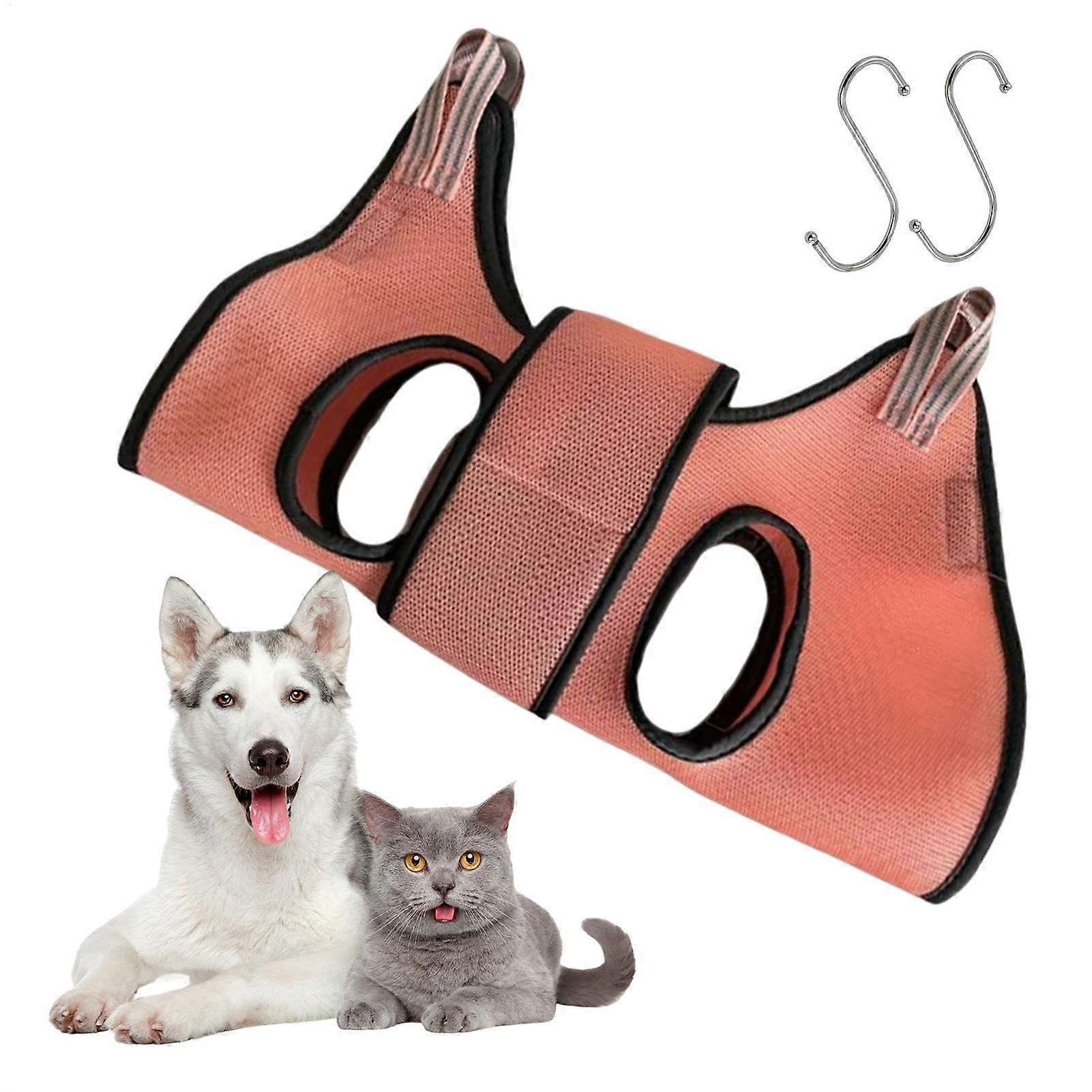 Adjustable Cat Grooming Hammock with Secure Straps – Ideal for Nail Trimming, Bathing Yellow (S)