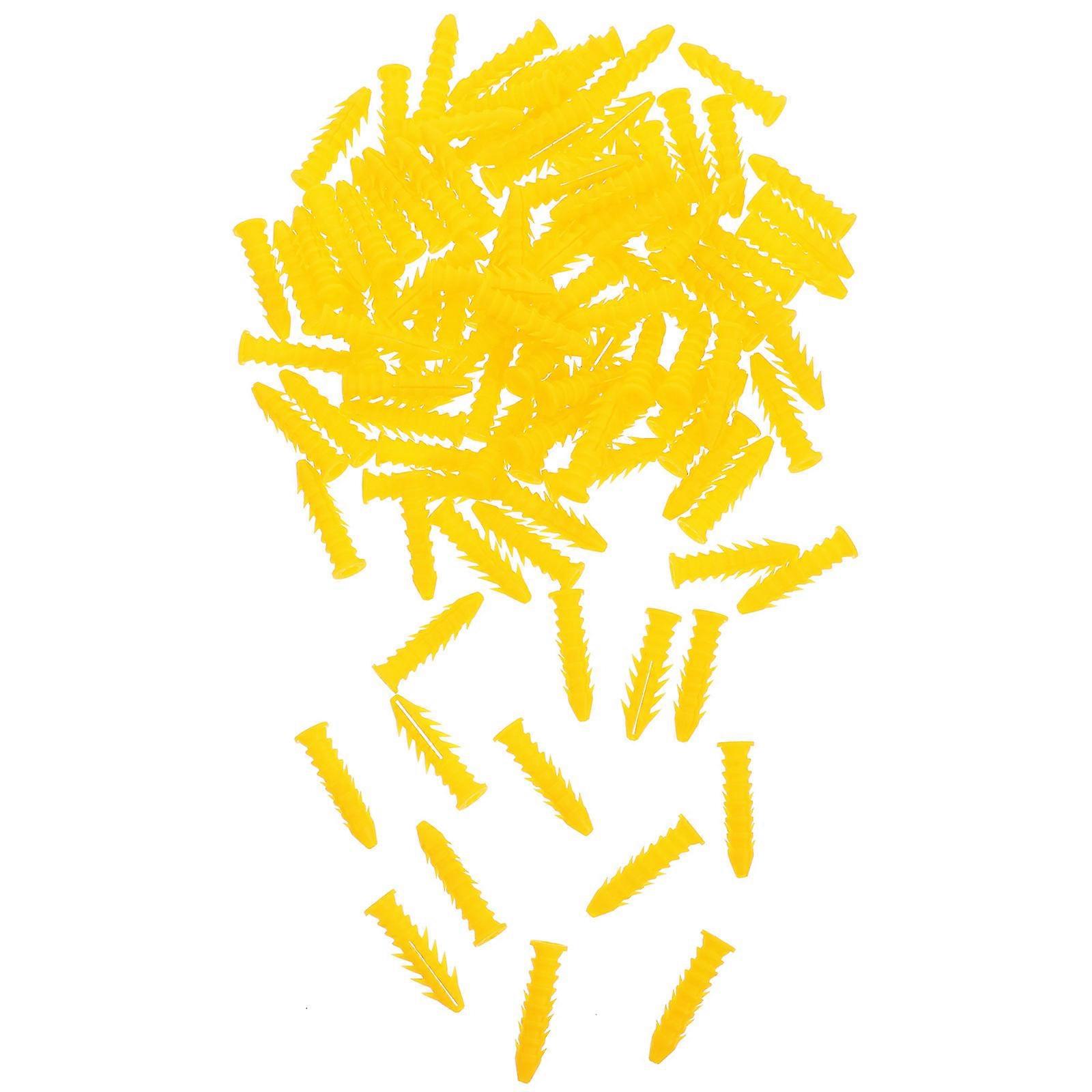 Wall Anchors Expansion Screw Tube Screw Fixation Yellow Color 3.50X1.00X1.00CM 100Pcs