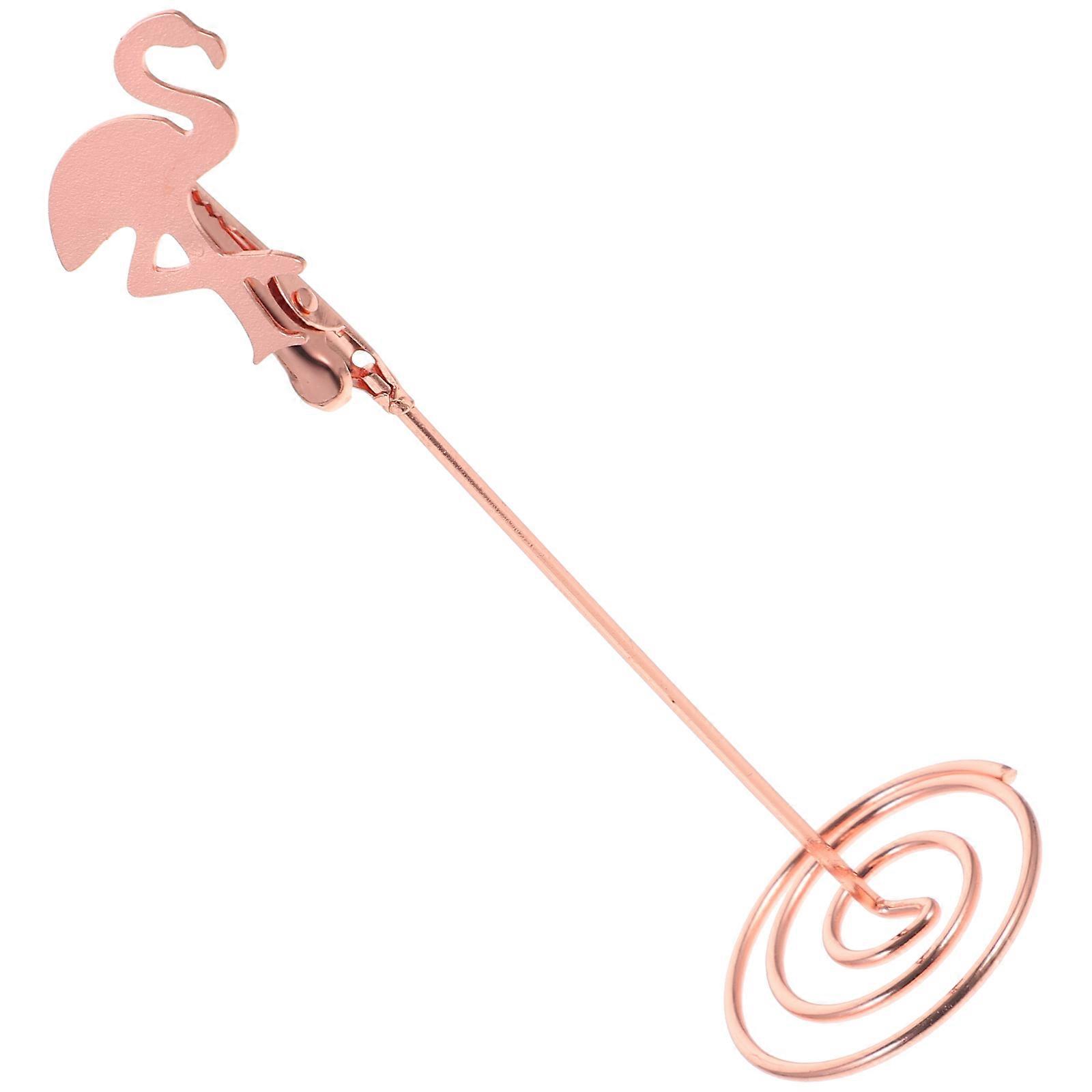 Paper Clip Stand Memo Holding Tabletop Sign Holder Stable Base Pink 1Set