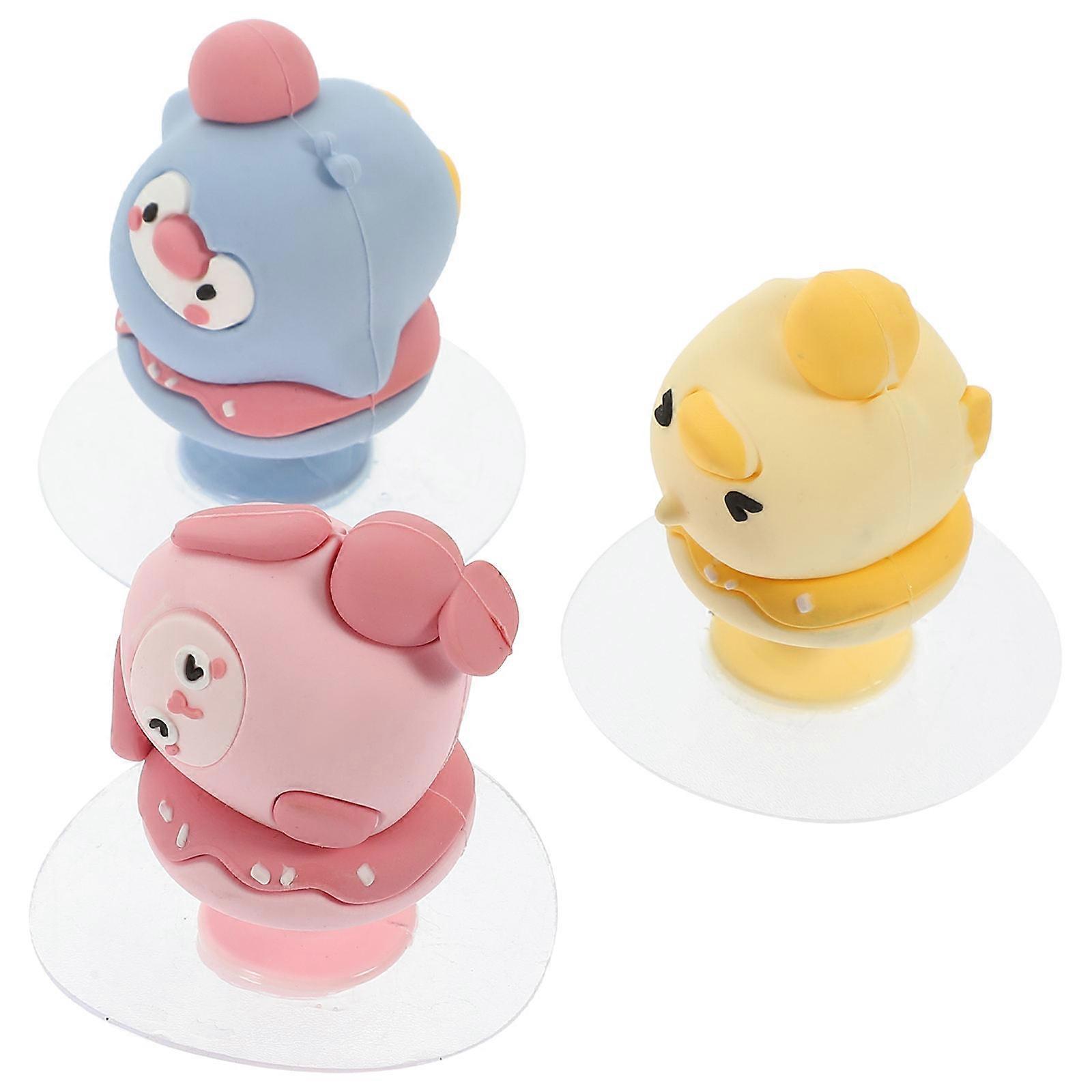 3pcs Adhesive Toilet Lid Lifters Sticky Seat Raise Handle for Bathroom Hygiene, Clean Hands, Touch Free Use with Animal Designs