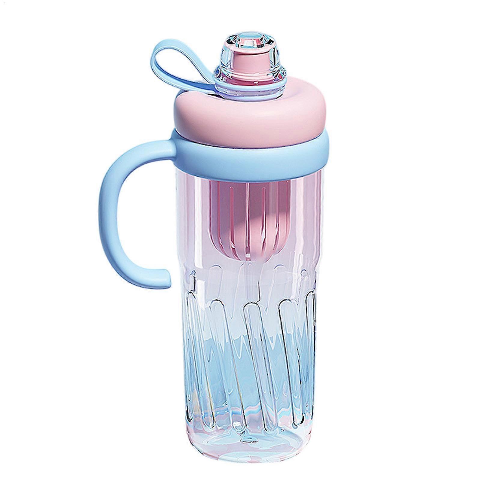 Reusable Water Bottle with Straw, Leak Proof 32oz, Travel Cup with Handle, Ice Coconut Blue