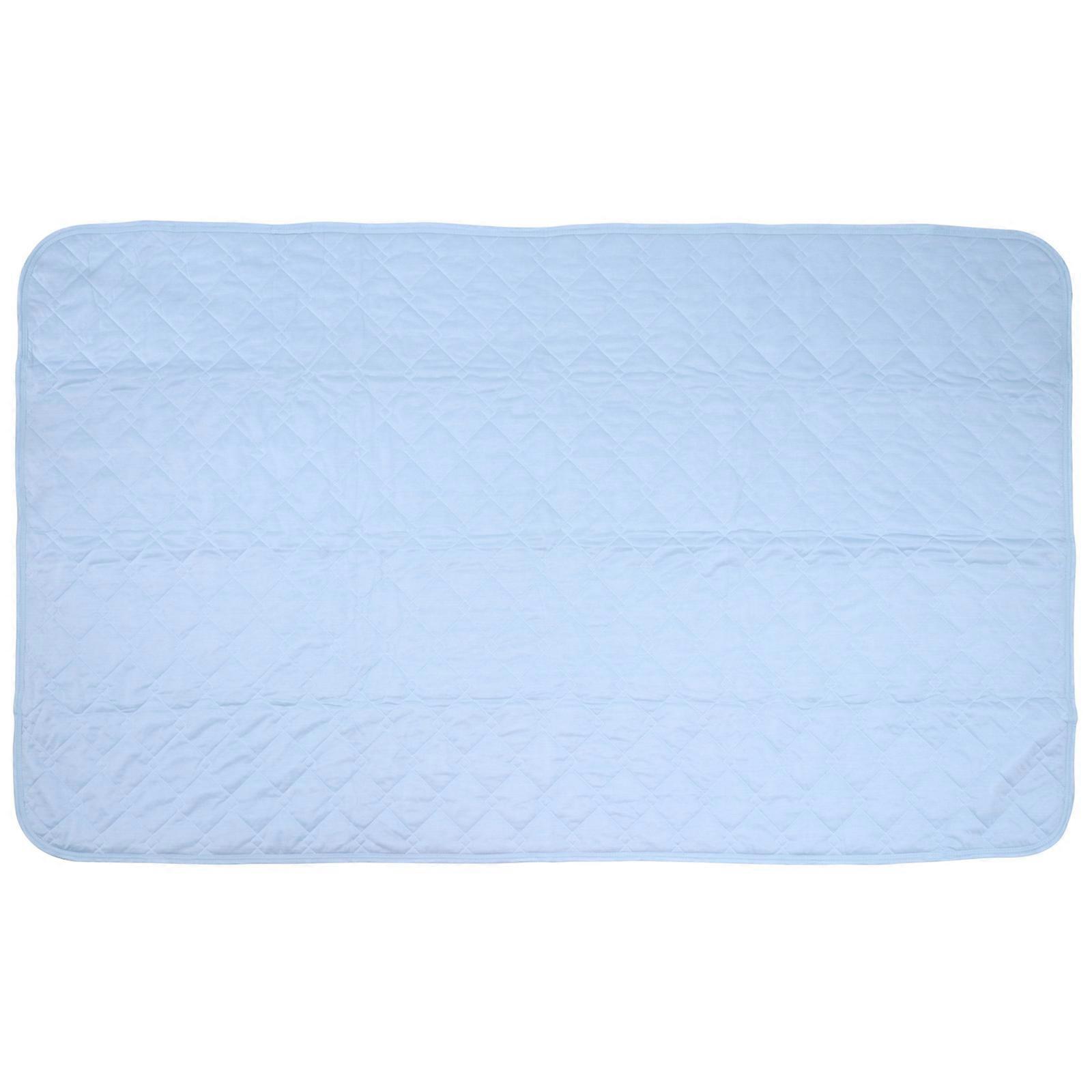 Ice Silk Cooling Mat Foldable Mattress Prevent Overheating Sky-Blue 1Pack