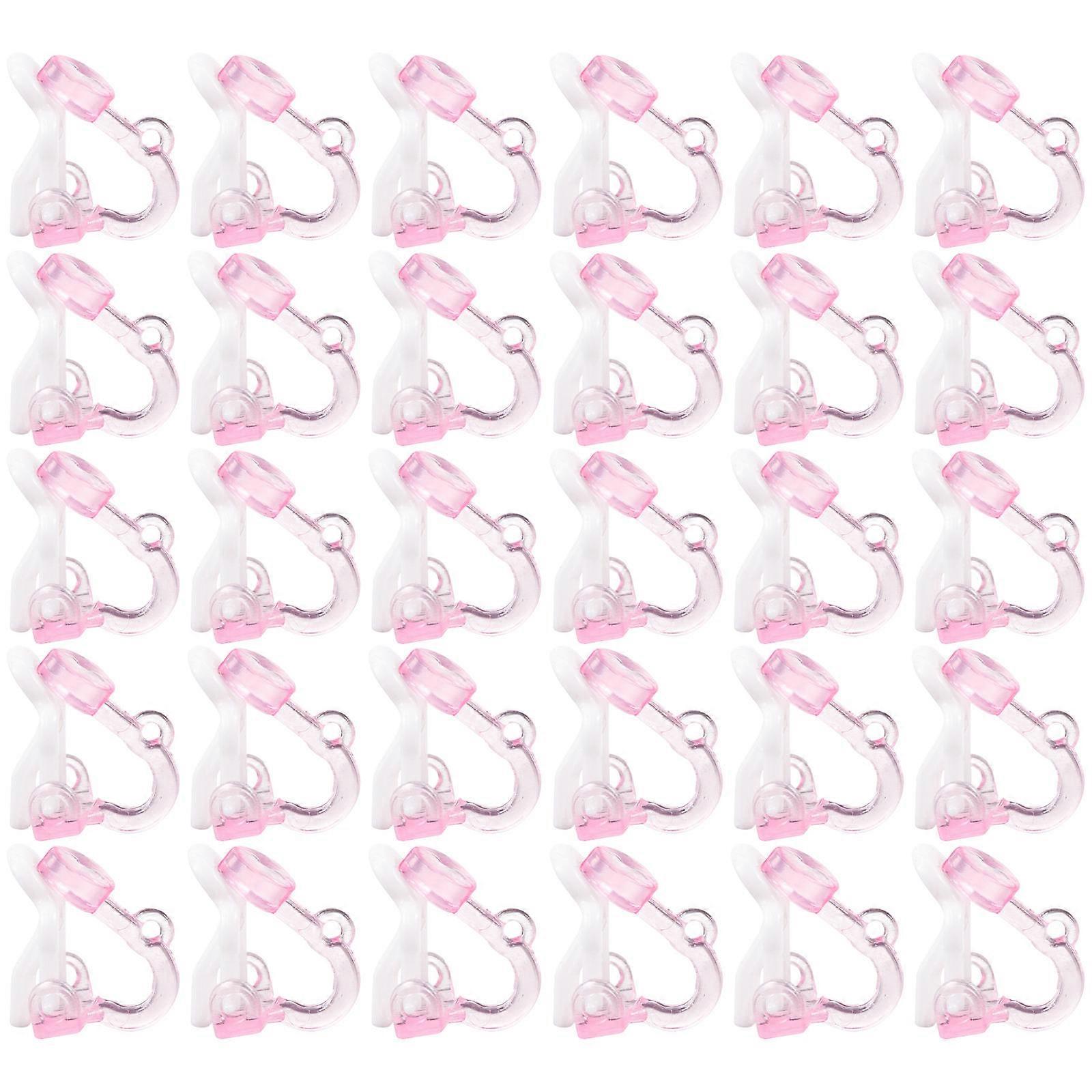 100 Pieces Pink Plastic Earring Bases for DIY Crafting Supplies Non Pierced Ear Clips