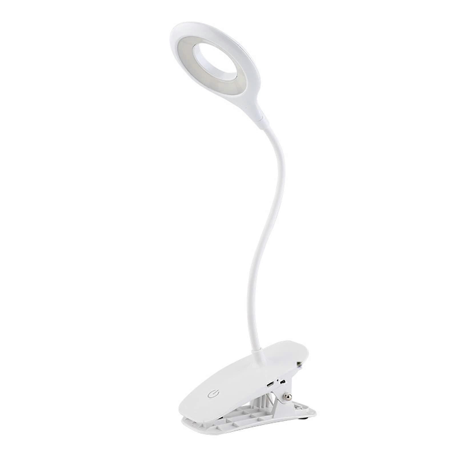 LED Clamp Light USB Rechargeable Reading Lamp with 3 Color Temperature Modes and 360° Flexibility for Bed and Travel Reading