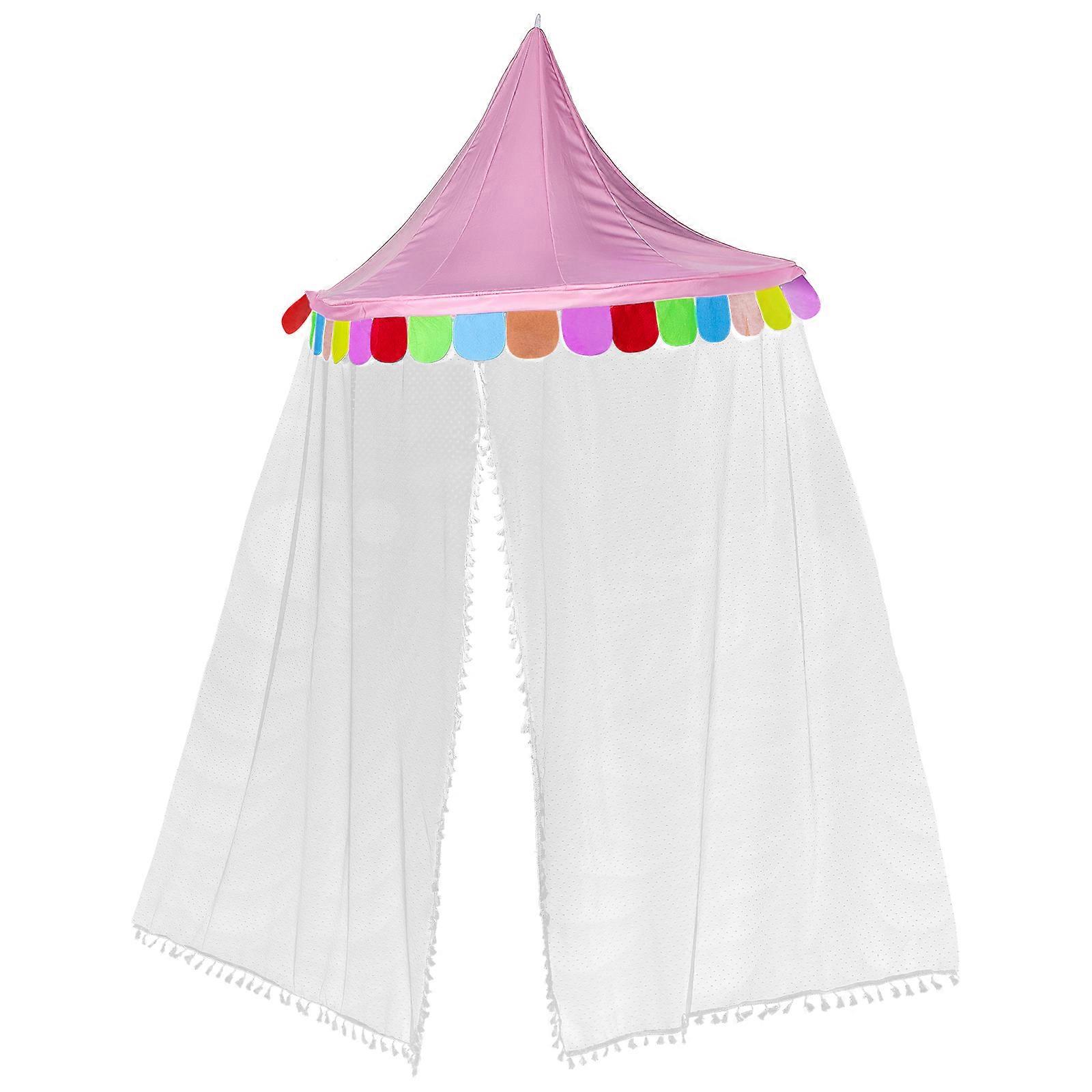 Childrens Play Tents Kids Tents For Inside Creative Tent With Baby Net For Bedroom Or Living Room Pink 130x130cm 1Set