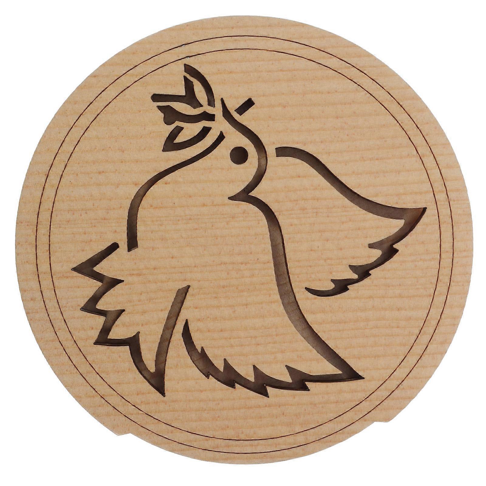 Rubber Soundhole Cap Bird Pattern Guitar Accessory For Live Performances Light Brown 10.5cm x 10.5cm x 0.96cm Reduce Feedback 1Pack