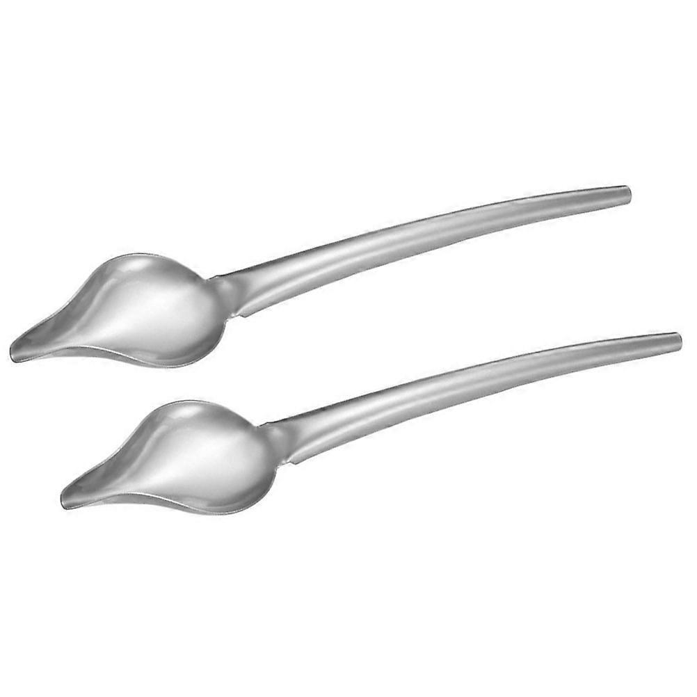 Sauce Drawing Spoon Dessert Sauce Decorating Diy Chocolate Tool Silver 2Pcs