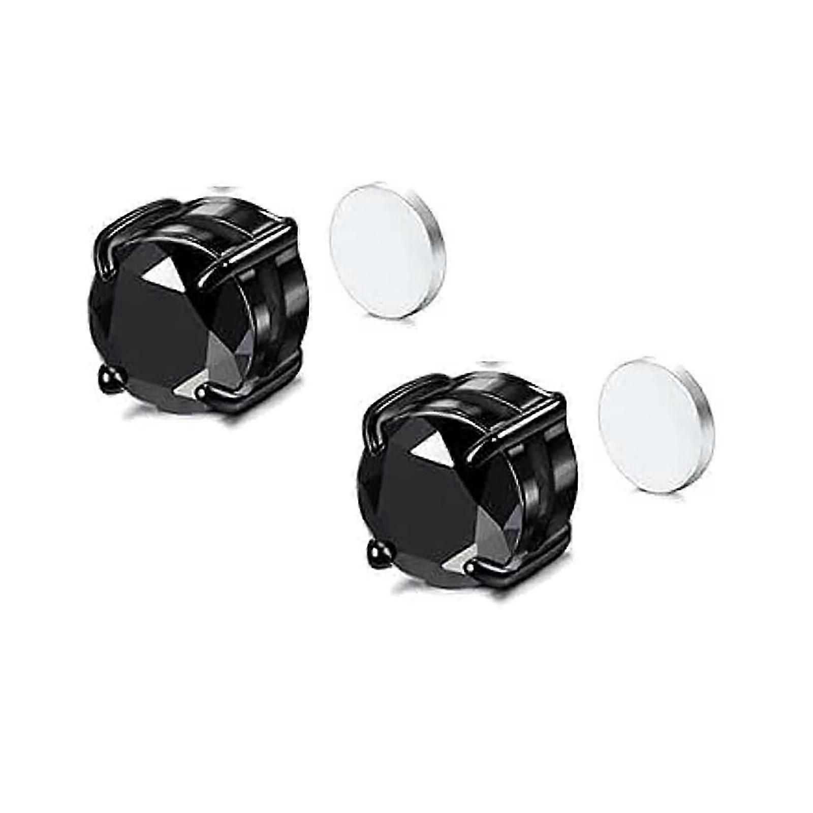 2 Çift Manyetik Küpe Sahte Saplama Küpe Klips Delici Olmayan Küpe Seti