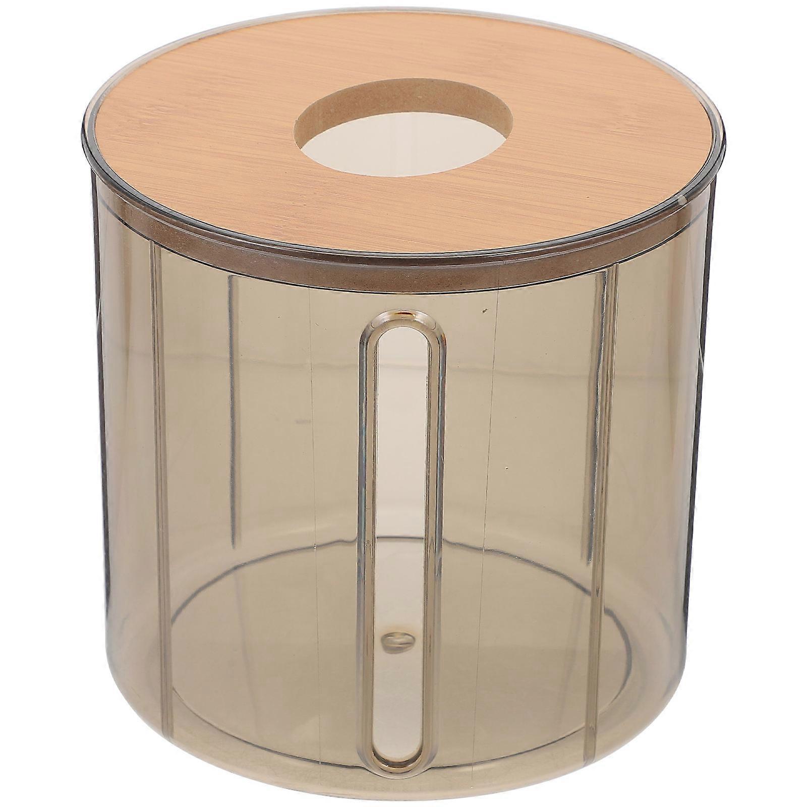 Sturdy Round Paper Holder with Lid Flat Bottom Tissue Box Dispenser for Kitchen & Bathroom Use