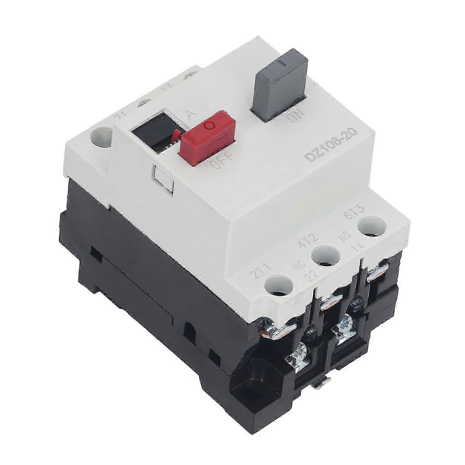 Moulded Case Circuit Breaker Rail Mount for Automotive Motor Protection - AC380V 3-Pole DZ108 20A 6.3-10A Circuit Protection Device