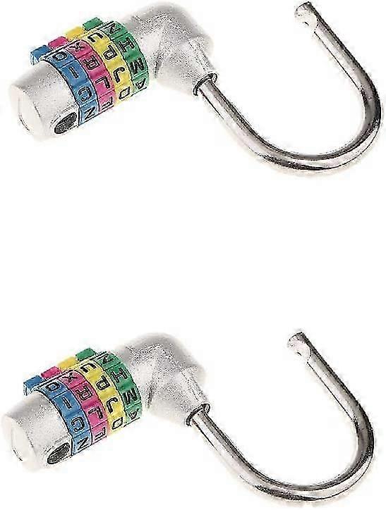 2pcs 4 Letter Dial Combination Padlock 4 Letter Code Password Lock - Silver