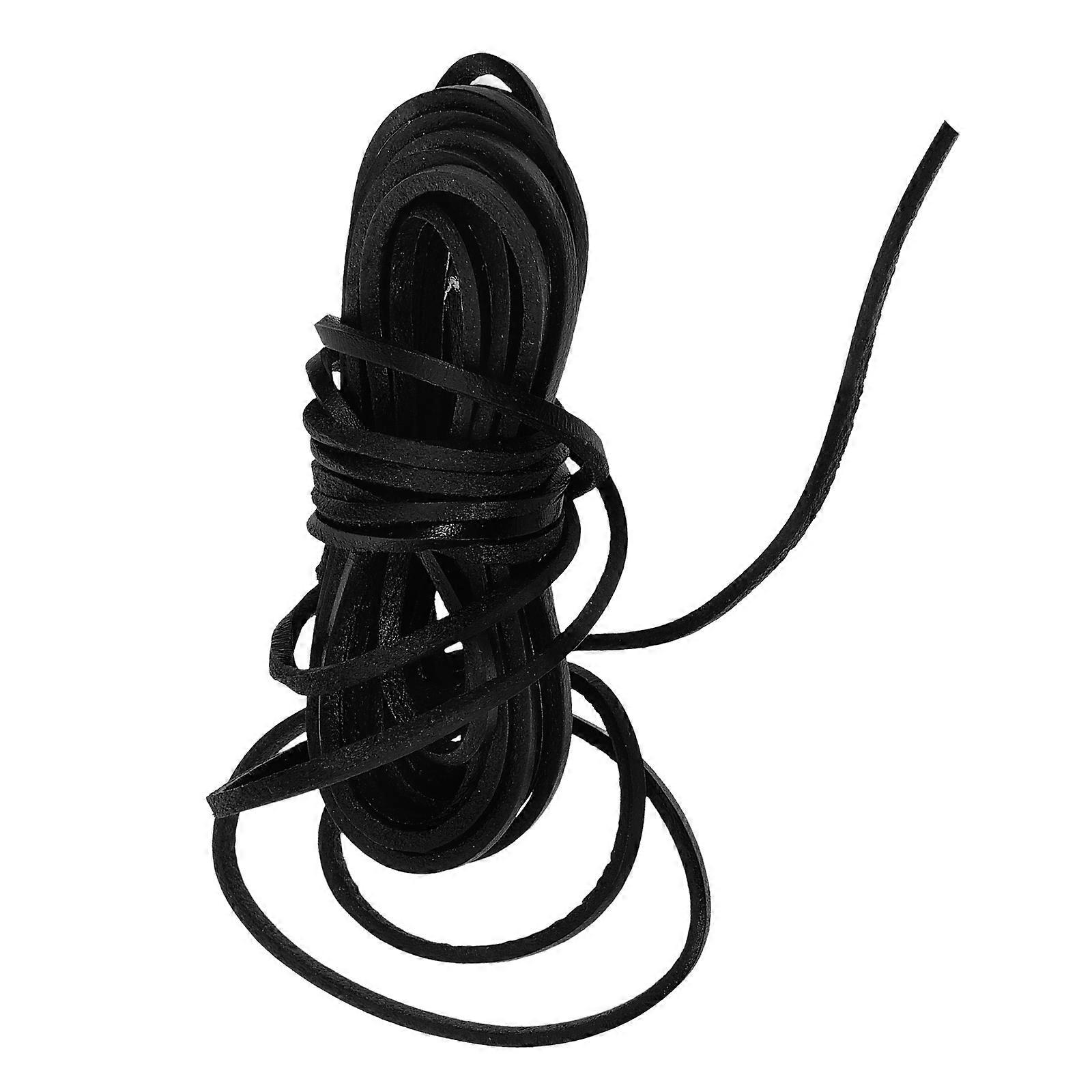 1 Roll DIY Cord for Jewelry Making Black Vintage Cowhide String for Bracelets, Necklaces & Craft Projects Durable Lightweight Material for Creative