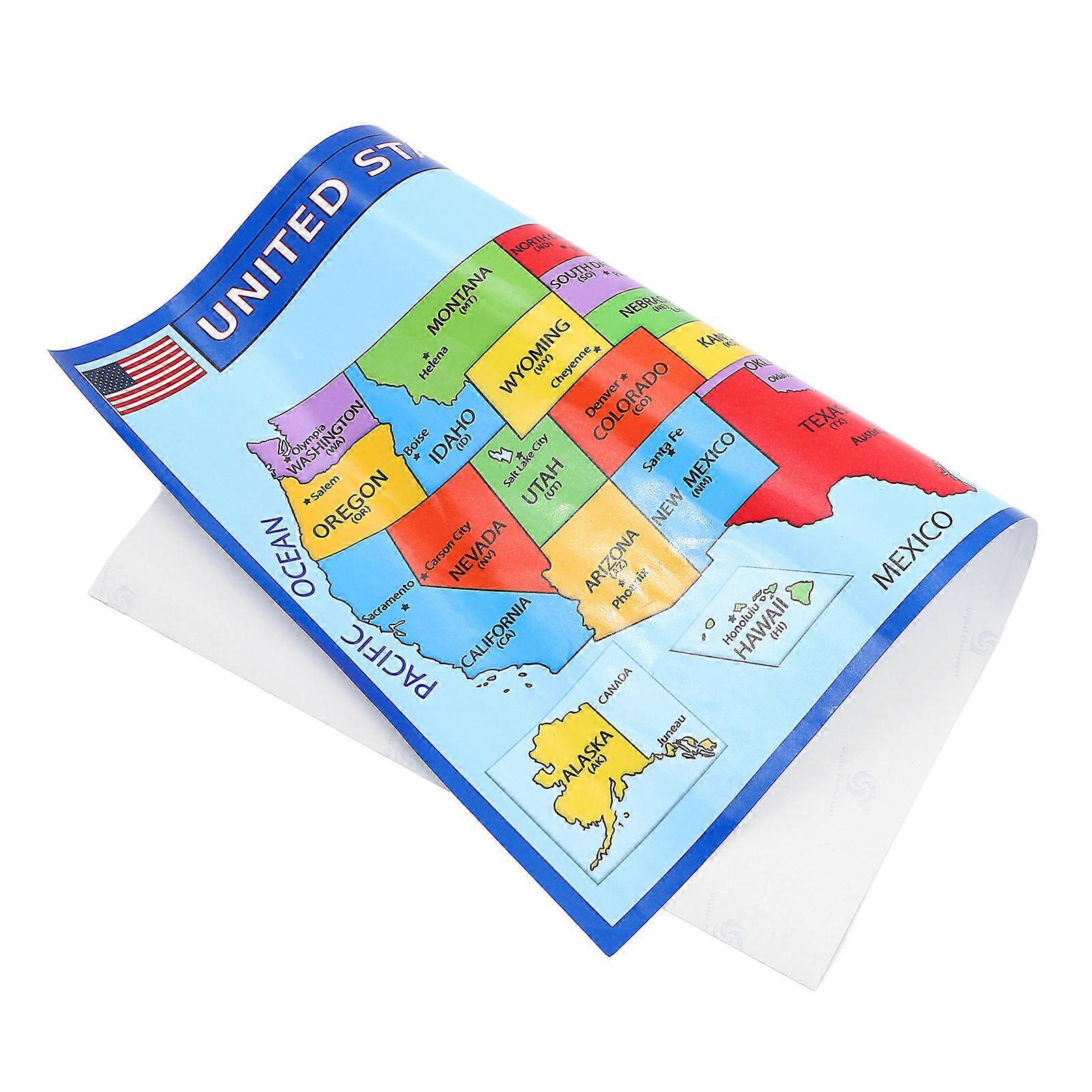 2pcs Geography Learning Poster Engaging Household Map