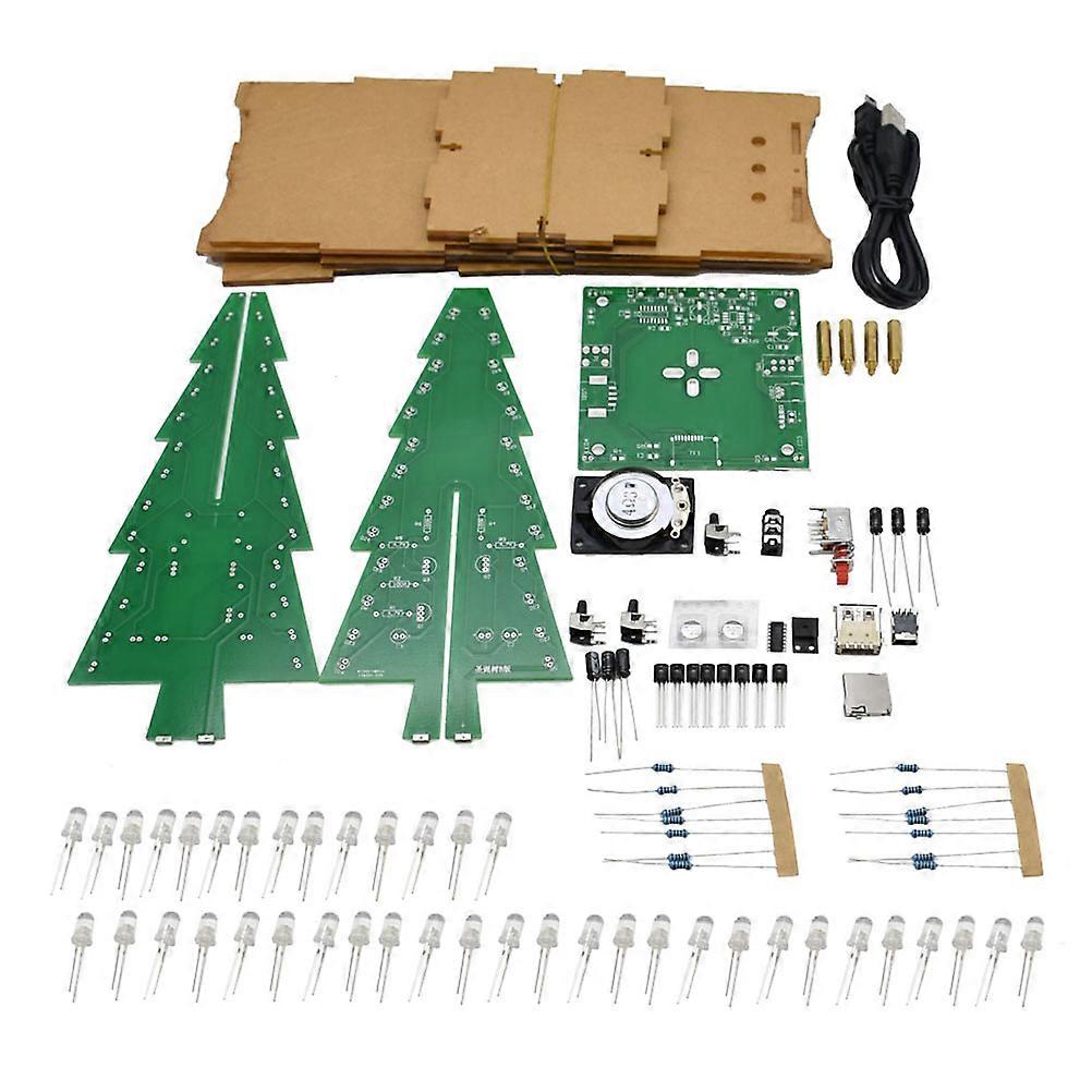 Flashing LED Holiday Tree 3D RGB LED Christmas Tree Electronic Soldering Assemble Kit PCB Board LED Winter Season 1Set