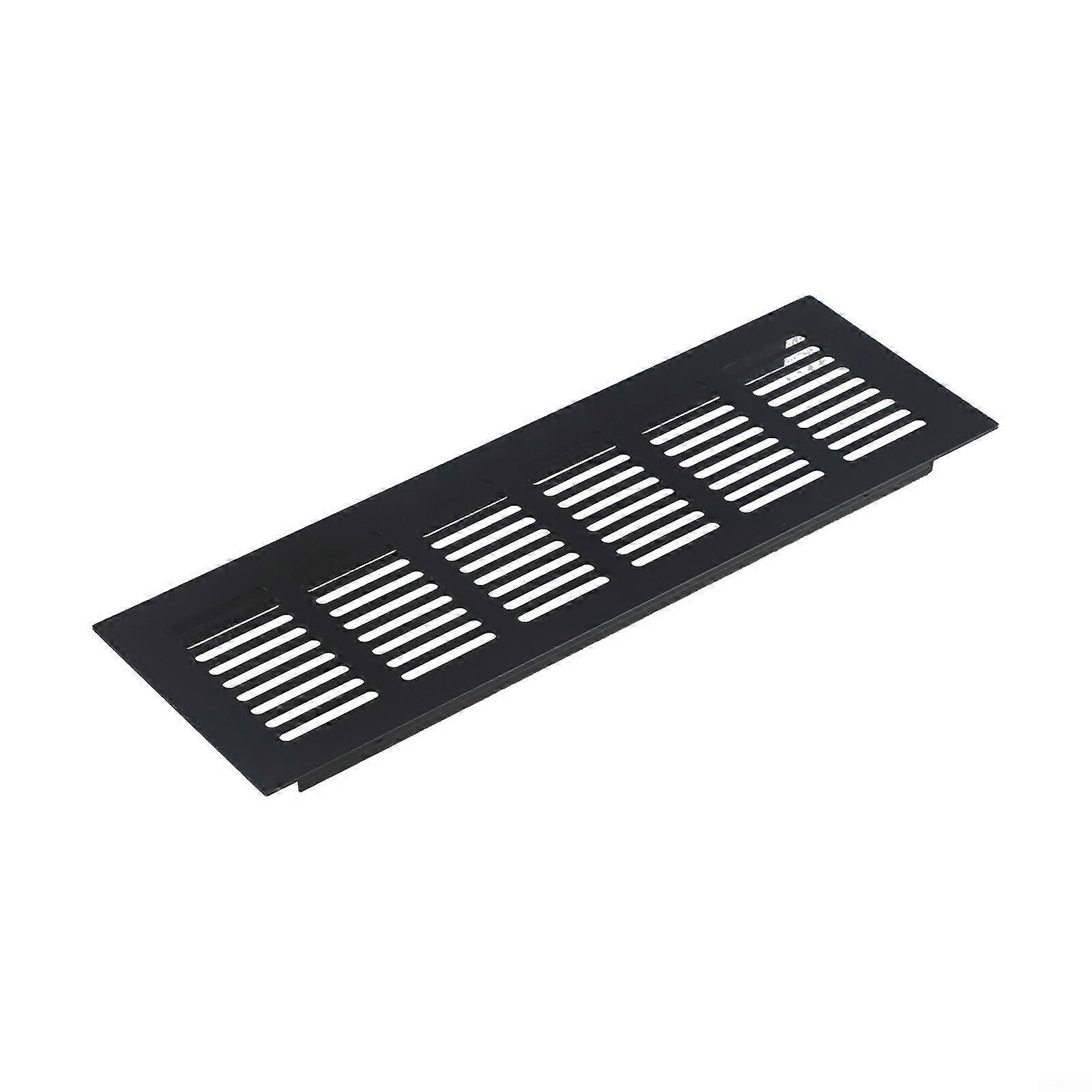 Air Vent Grille Aluminium Black Rectangular 80x450mm For DIY Projects