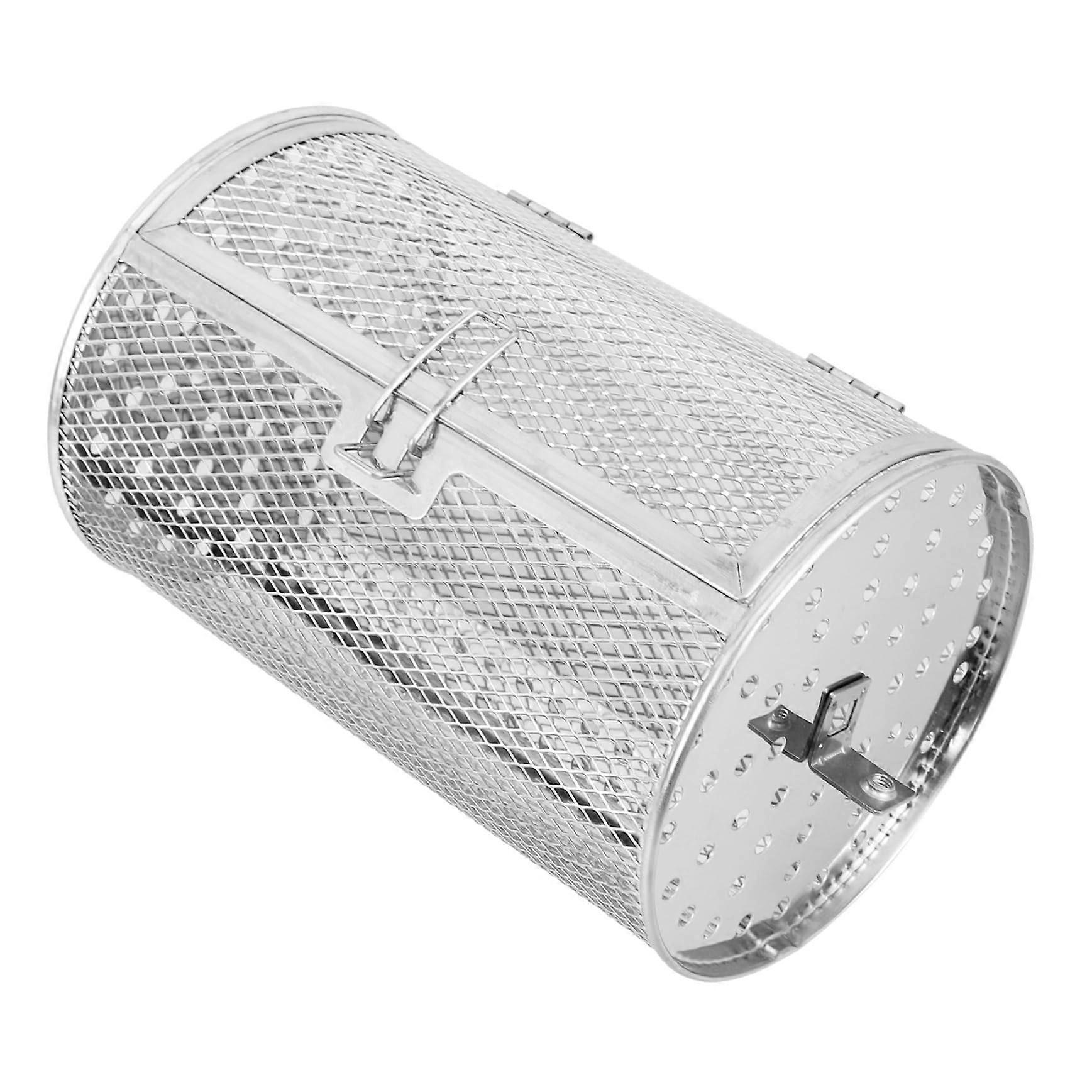 Rotisserie Grill Cage for Air Fryer, Rotating Roasting Basket with Lockable Access for Roasting Nuts and Meat, Universal Accessory