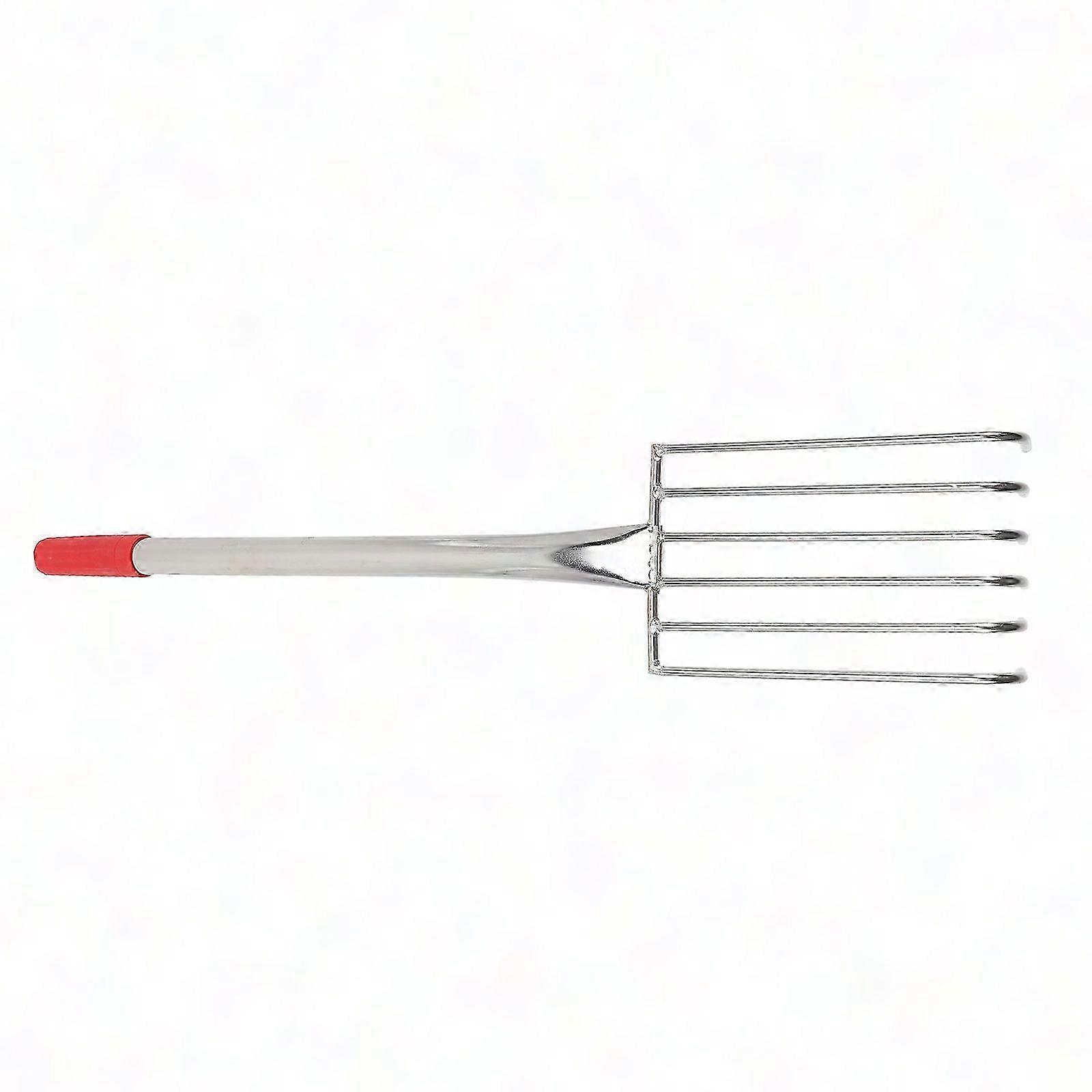 Small Metal Soil Leveling Rake for Planting & Weeding Rubber Handle