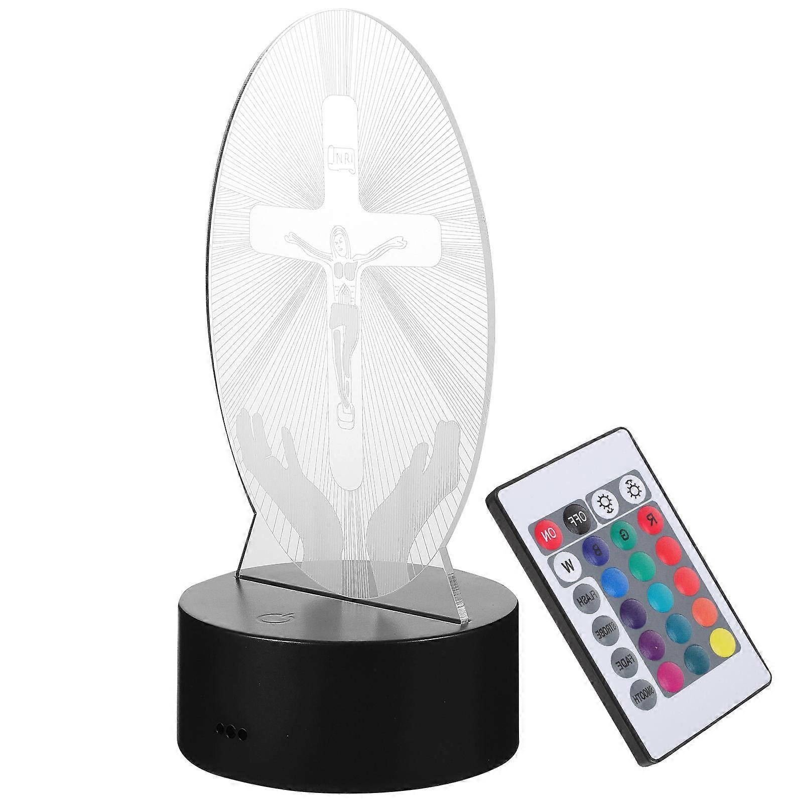 Black Color Changing Lamp with Remote Control and Touch Function for Bedroom Lighting 3D Acrylic Design