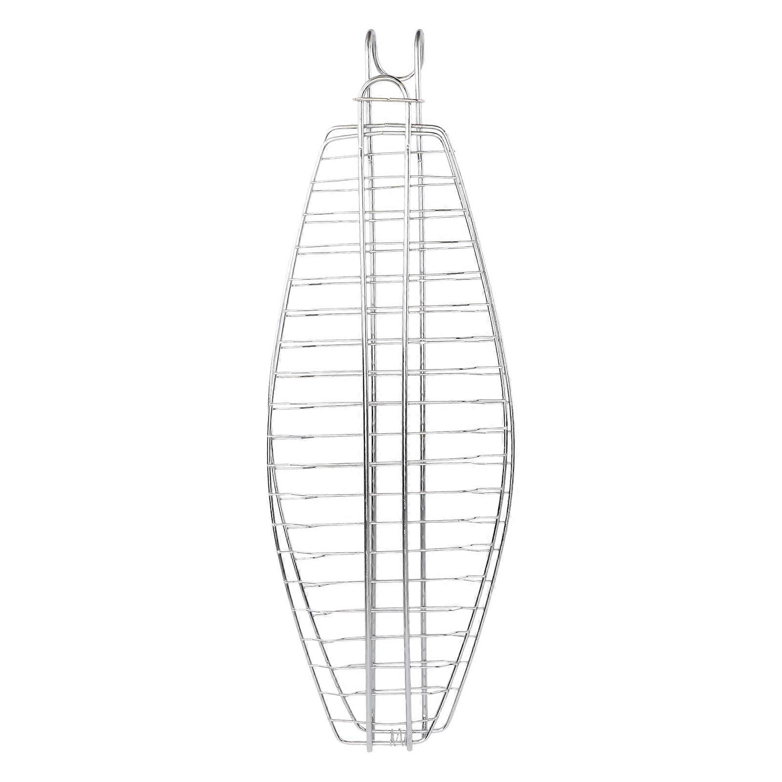 Grill Tools Mesh Grill Basket Prevent Food from Falling Barbecue Clip Net Home Use 44x15cm Silver 1Pack